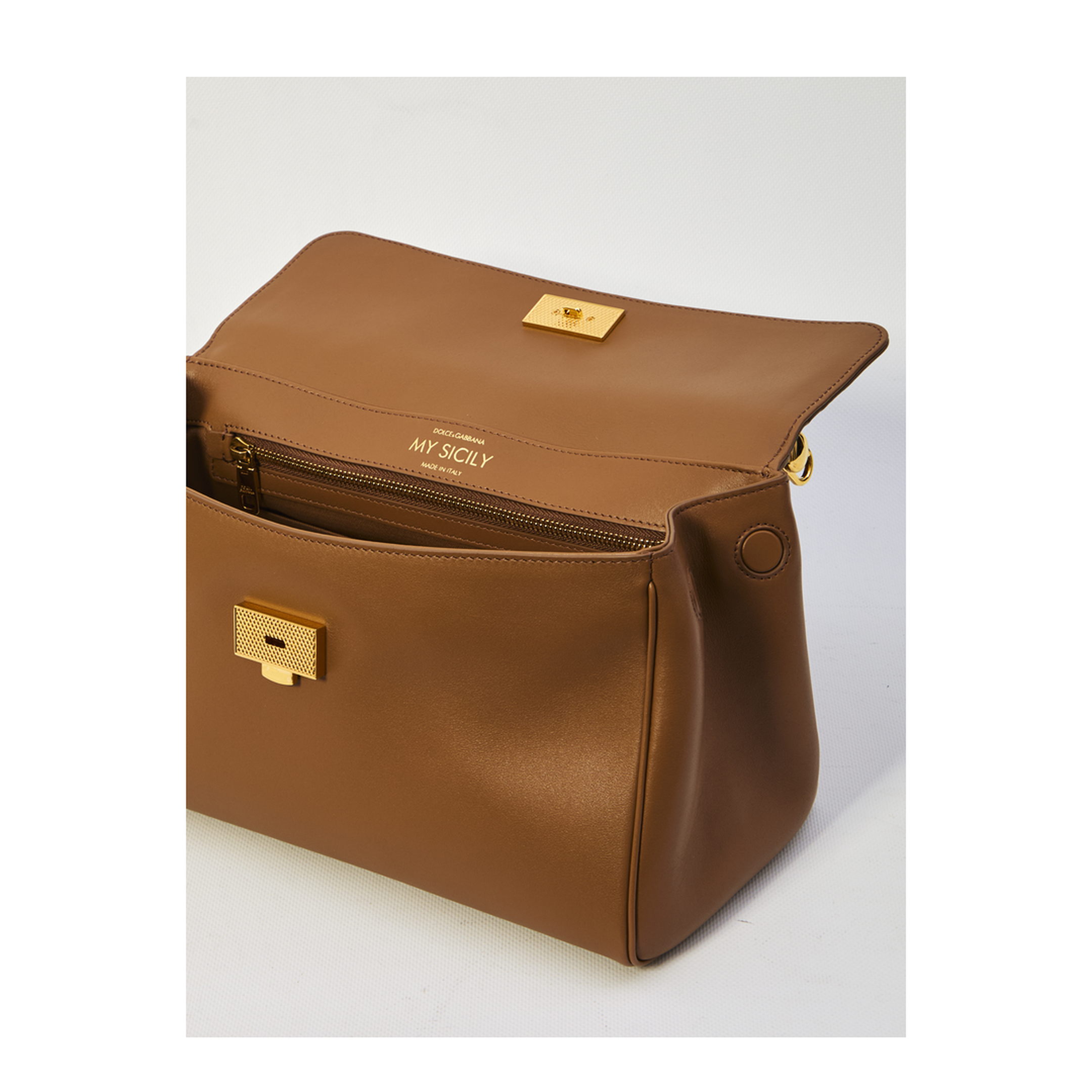 My Sicily Handbag in Plongé Calfskin in Brown - Image 4