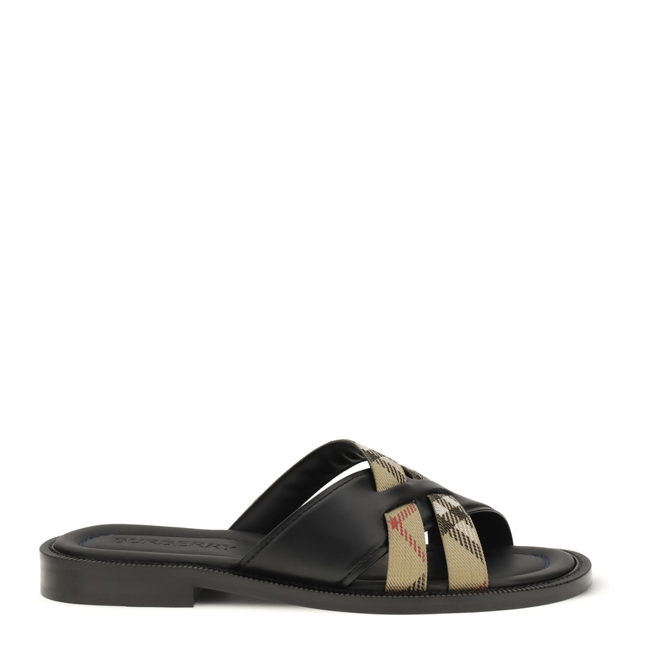 Drift Leather and Check Sandals - Image 1