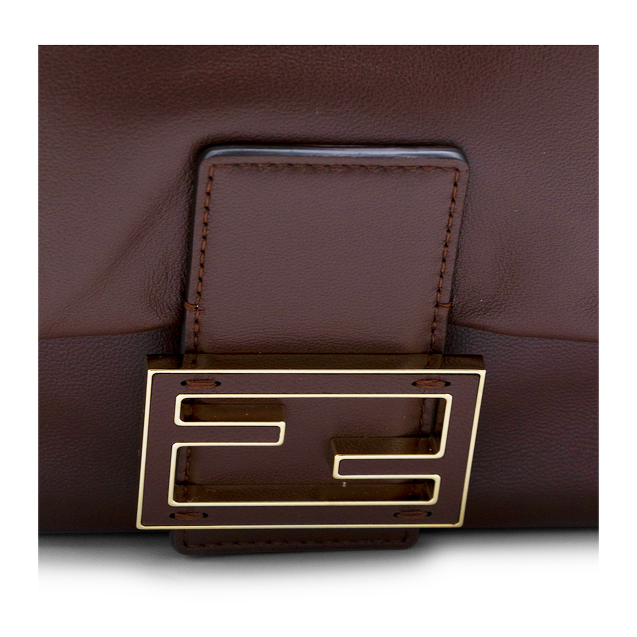 Mamma Baguette Medium Leather Shoulder Bag - Brown - Image 7