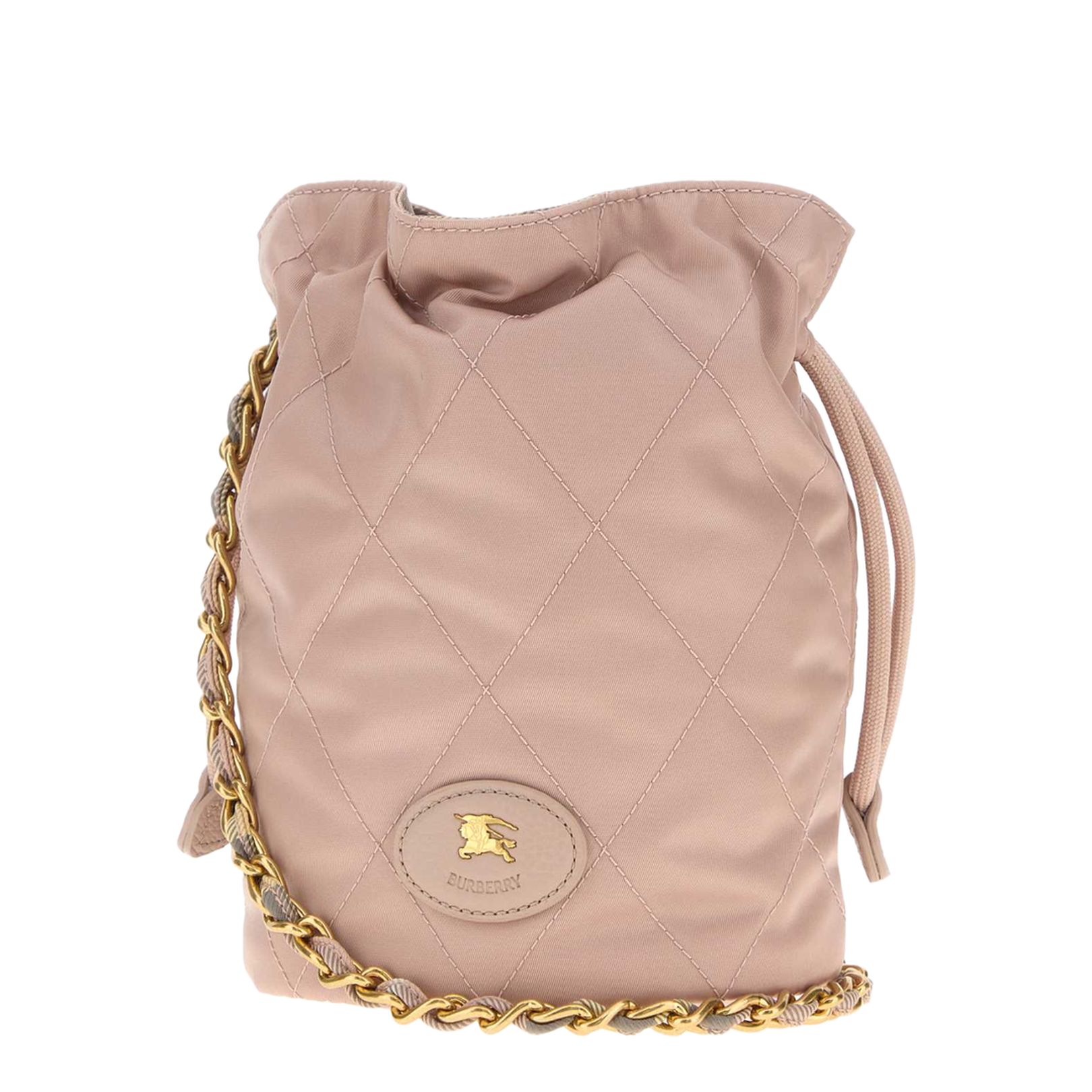 Pastel Pink Canvas Horseshoe Bucket Bag - Image 2