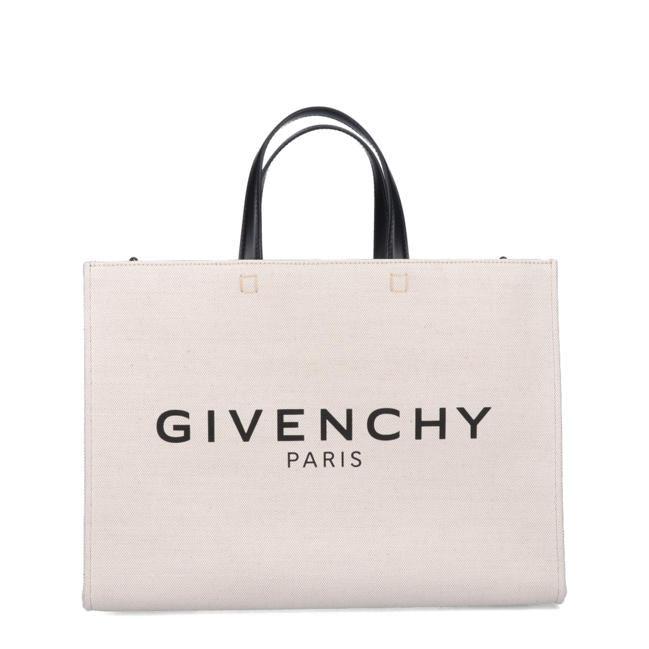 G-Tote Medium Canvas Shopping Bag - Beige/Black - Image 1