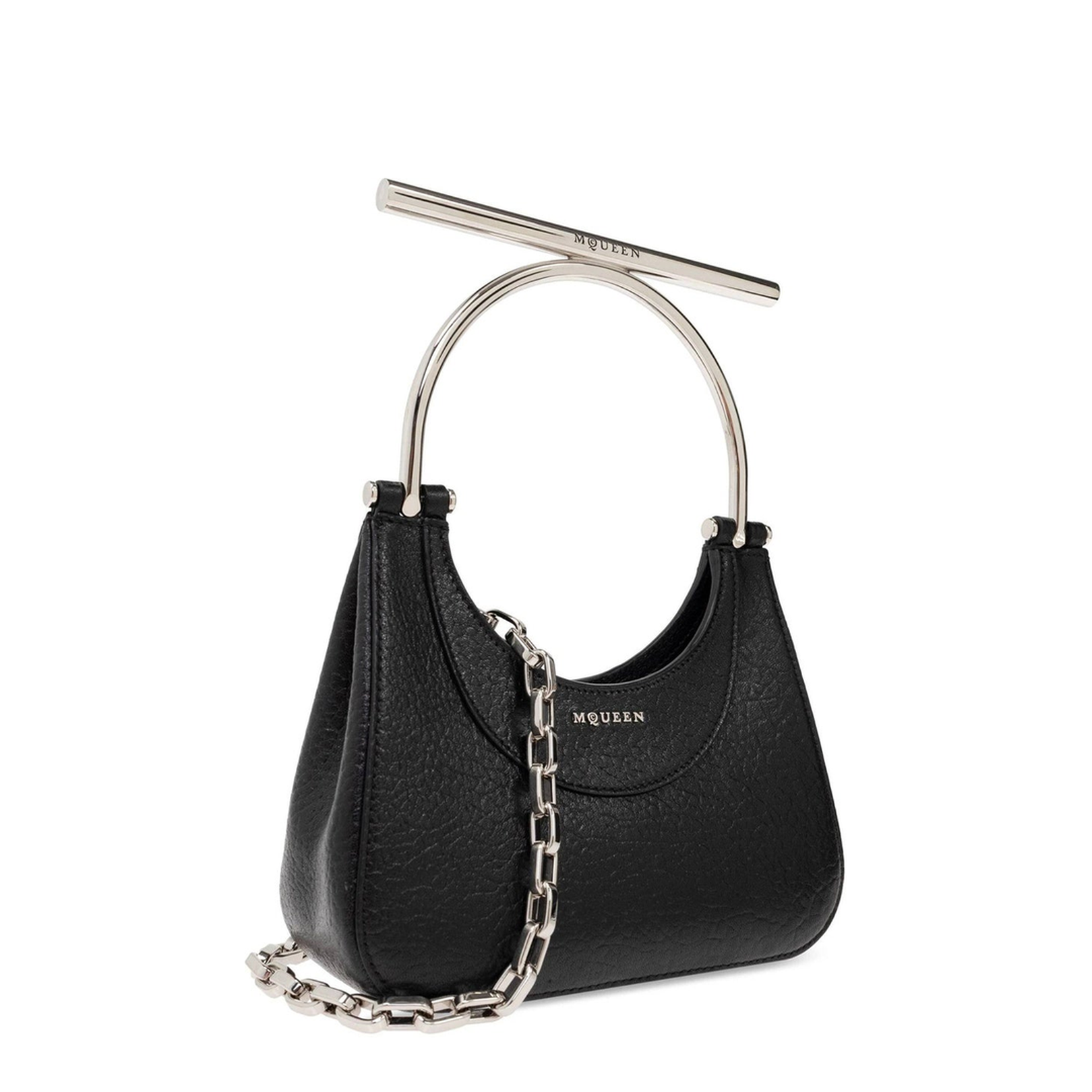 Mini Cross-Bar Shoulder Bag Leather Black - Image 2