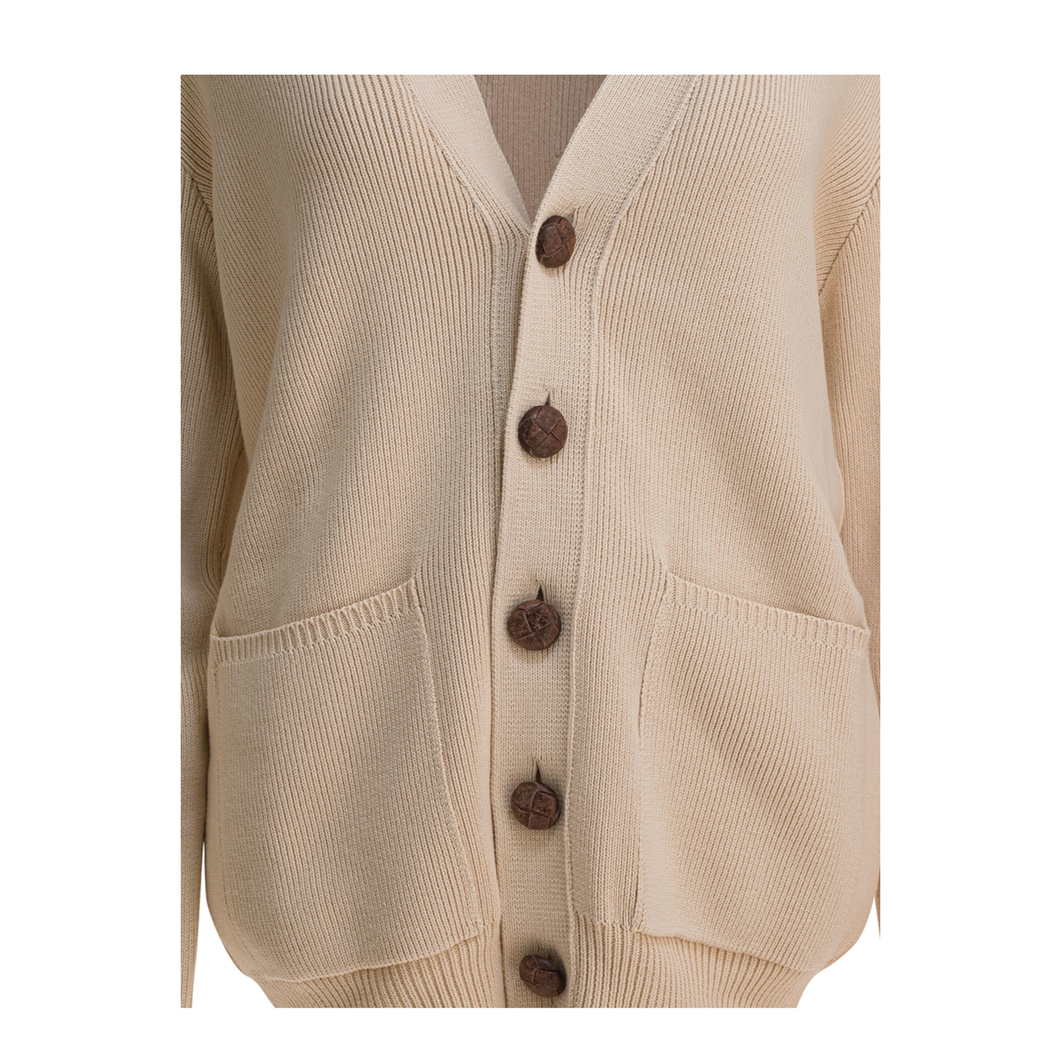 Cotton V-Necked Cardigan - Image 3