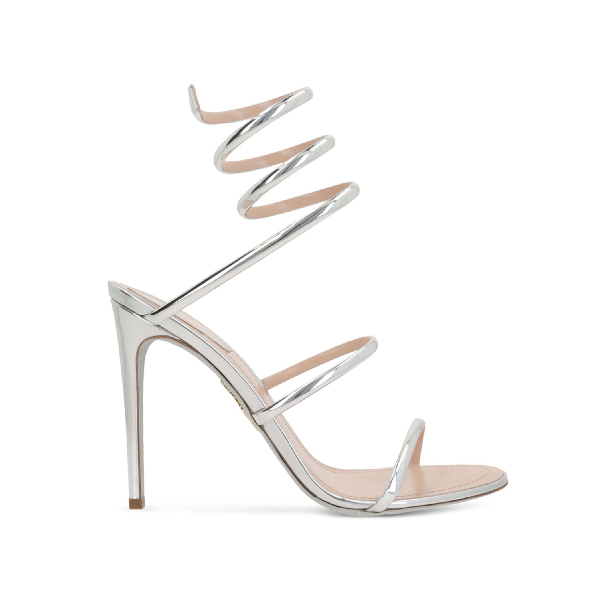 Cleo Laminated Patent Leather Sandals - Silver - Image 1
