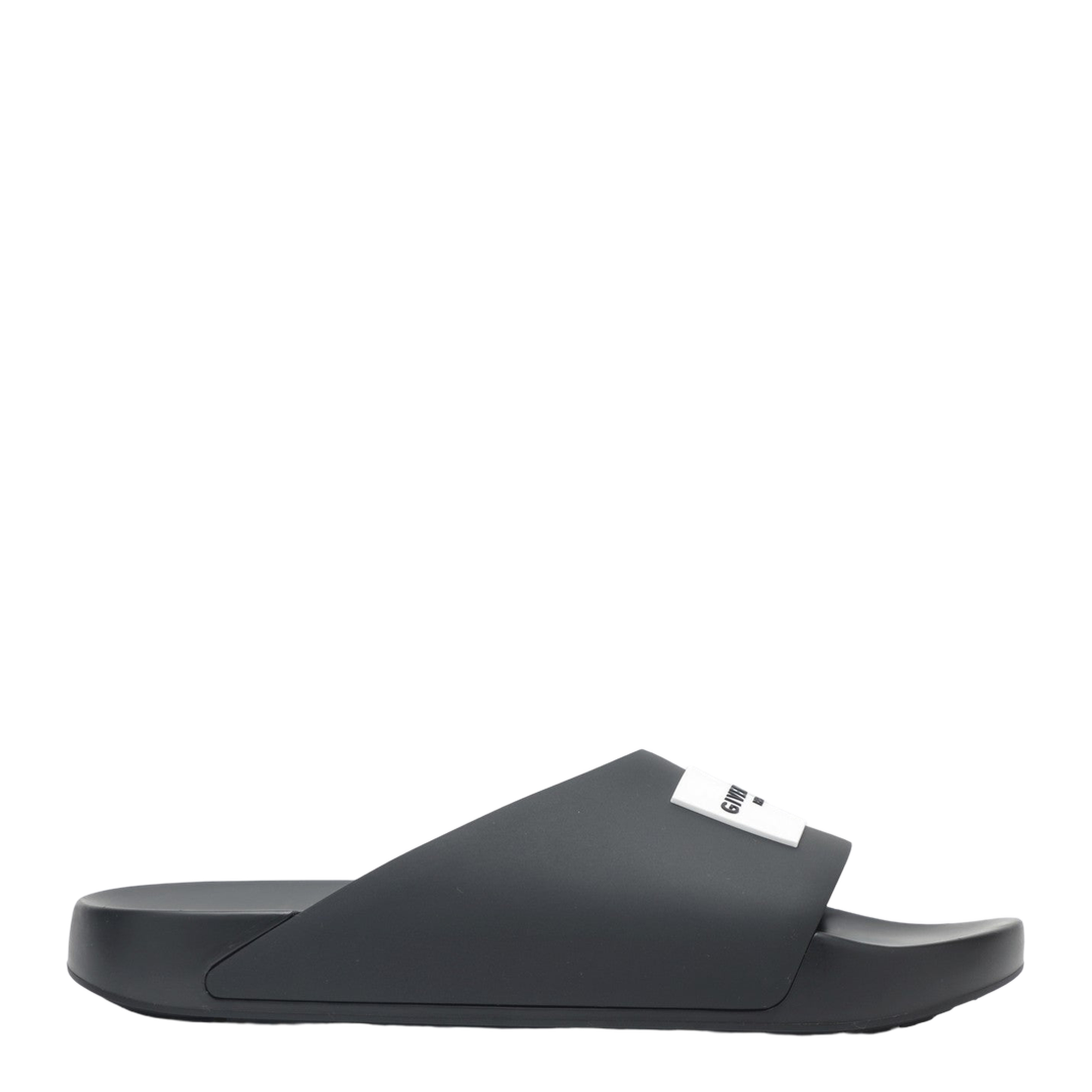 Label Flat Mules in Black Rubber - Image 1