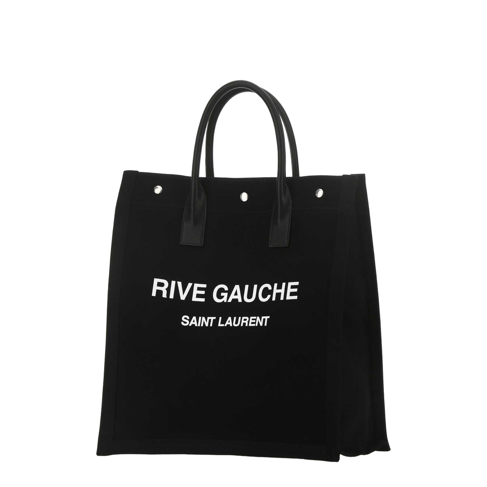 Black Canvas Rive Gauche Shopping Bag - Image 4