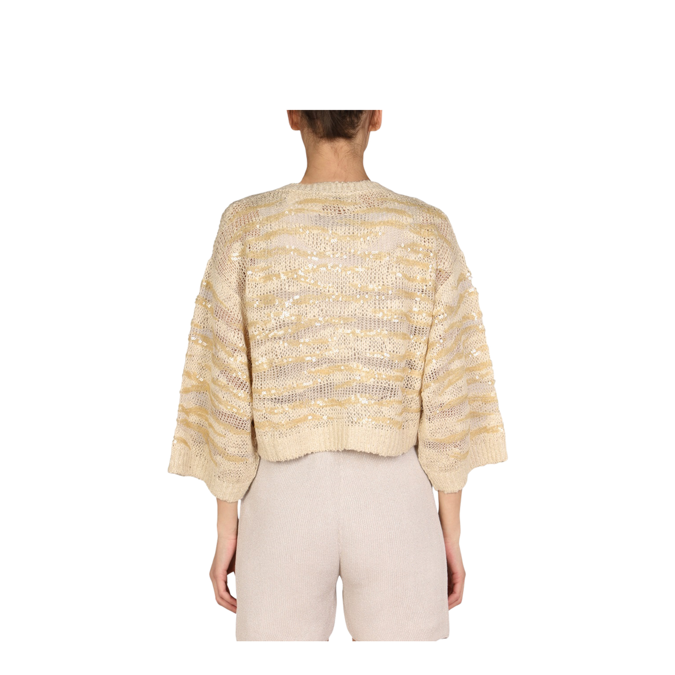 Women's Cropped Sweater Beige - Image 4