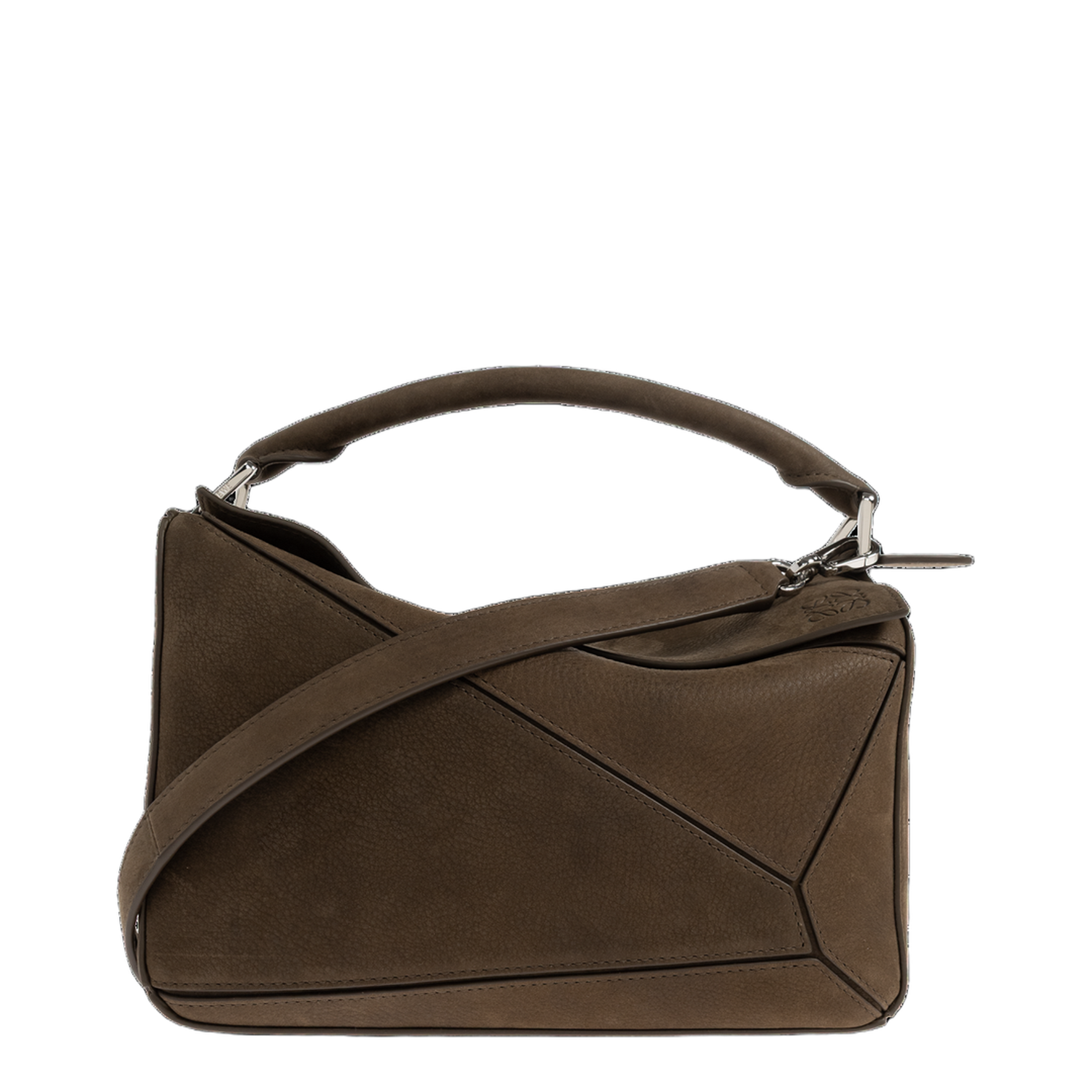 Puzzle Small Leather Shoulder Bag - Brown - Image 1