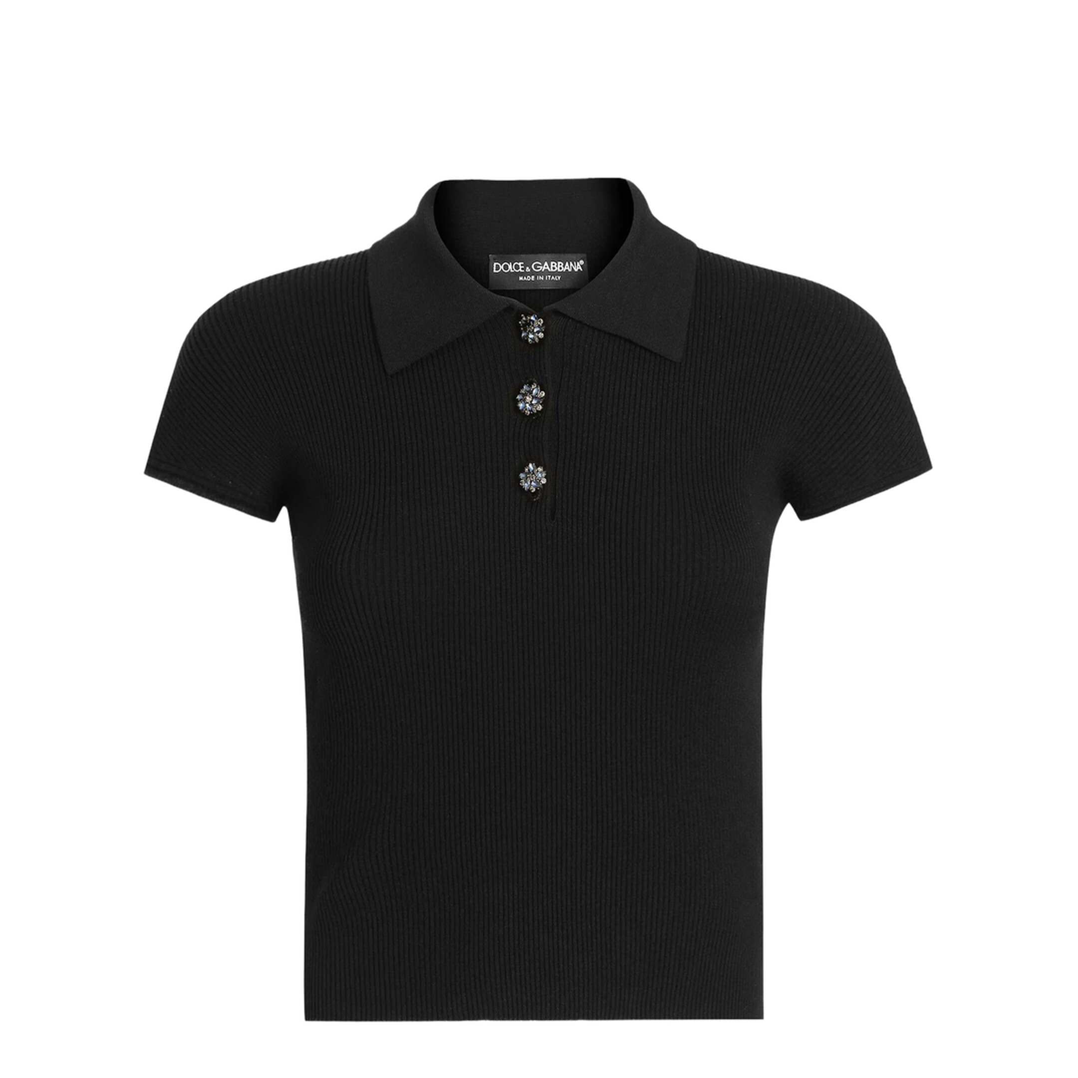 Ribbed Polo-Style Top - Image 1