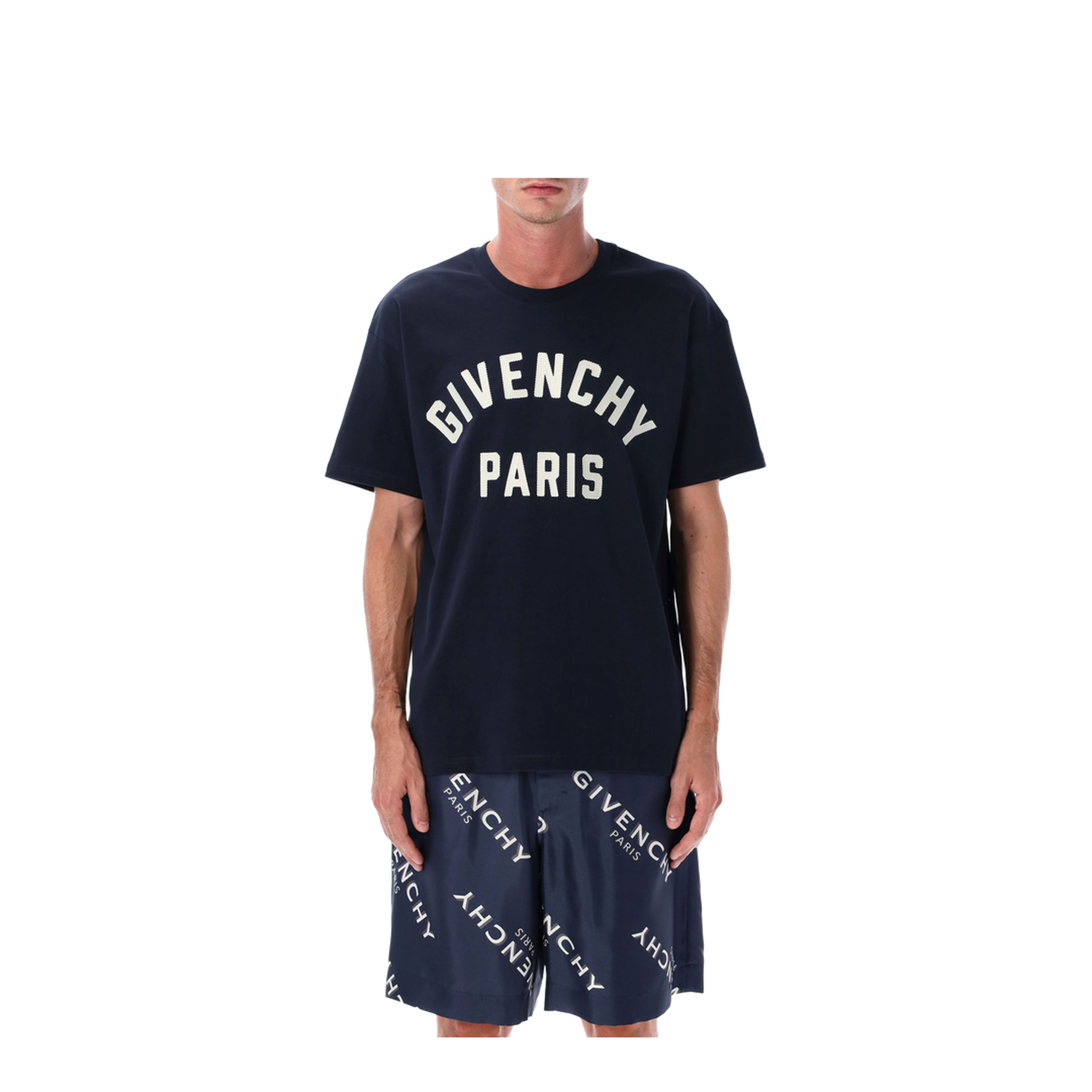 Navy Short-Sleeved T-Shirt with Logo - Image 1