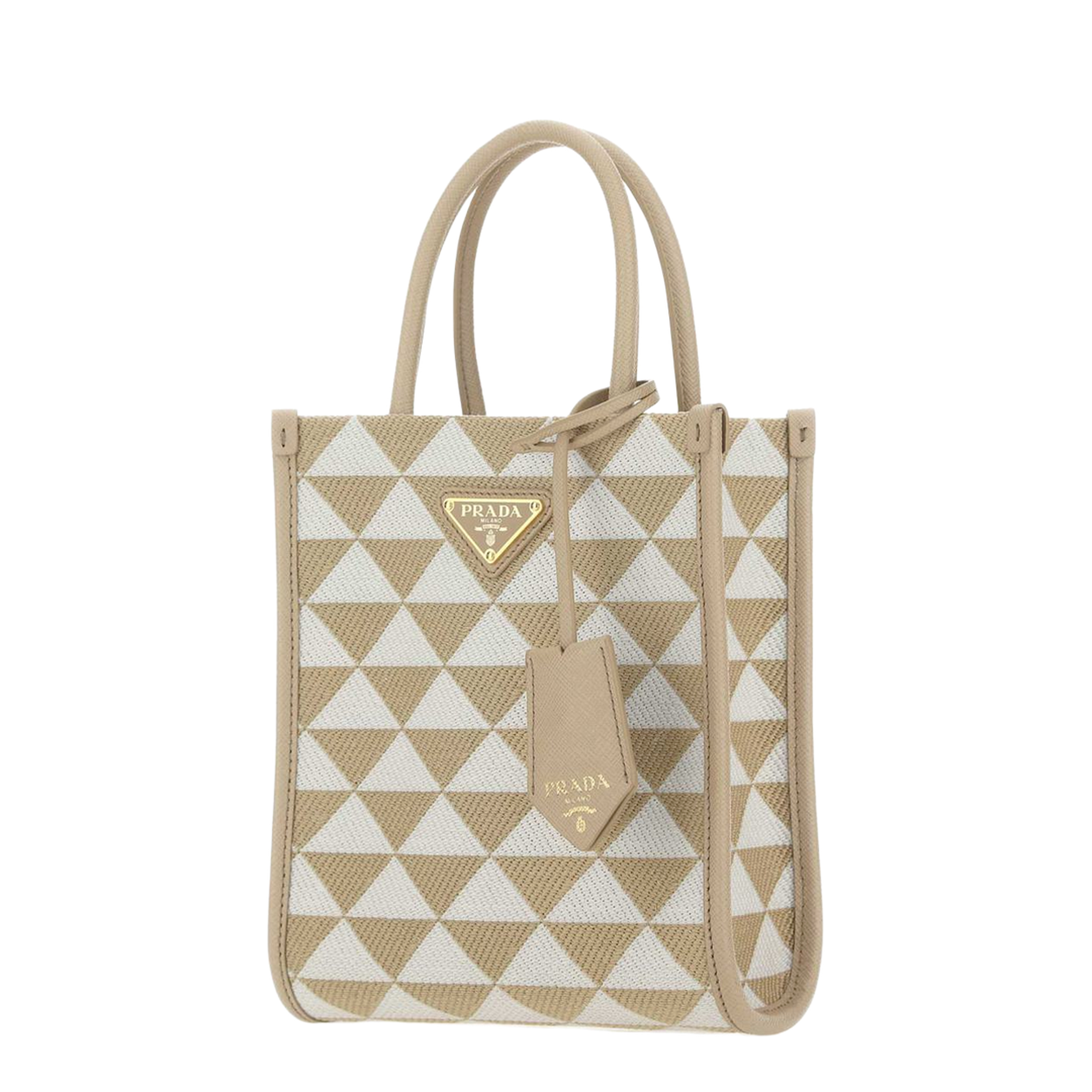 Straw and Leather Tote - Cameo Beige - Image 2