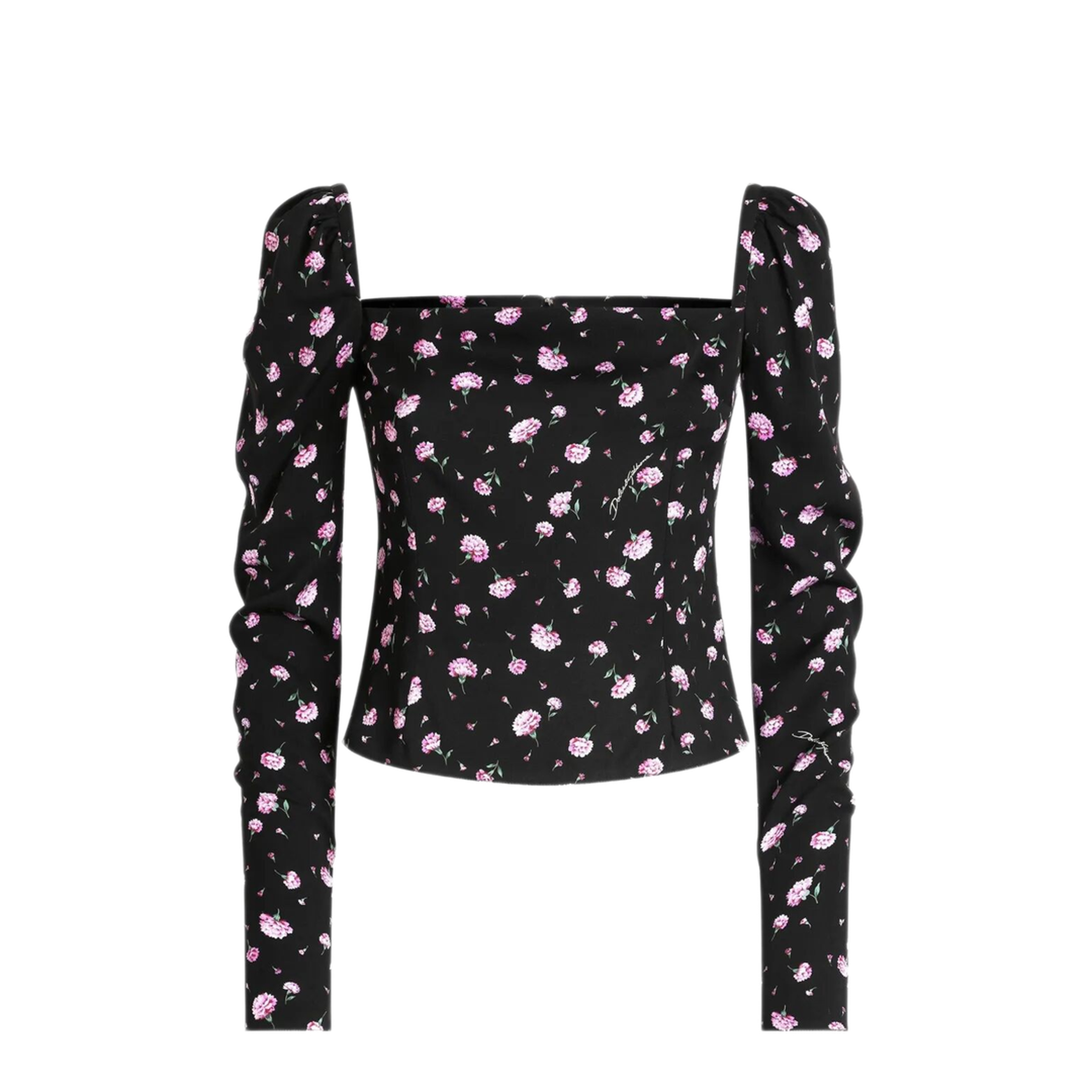 Carnations-Print Silk Top - Image 1