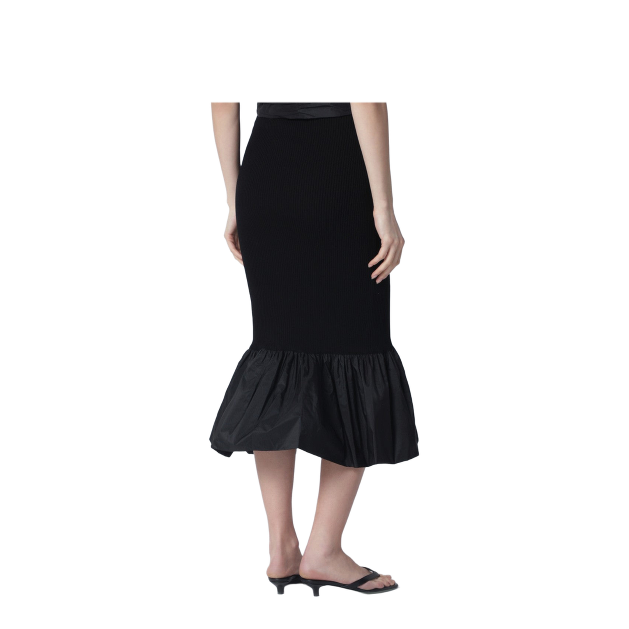 Black Skirt with Faille Ruffle Hem - Image 2