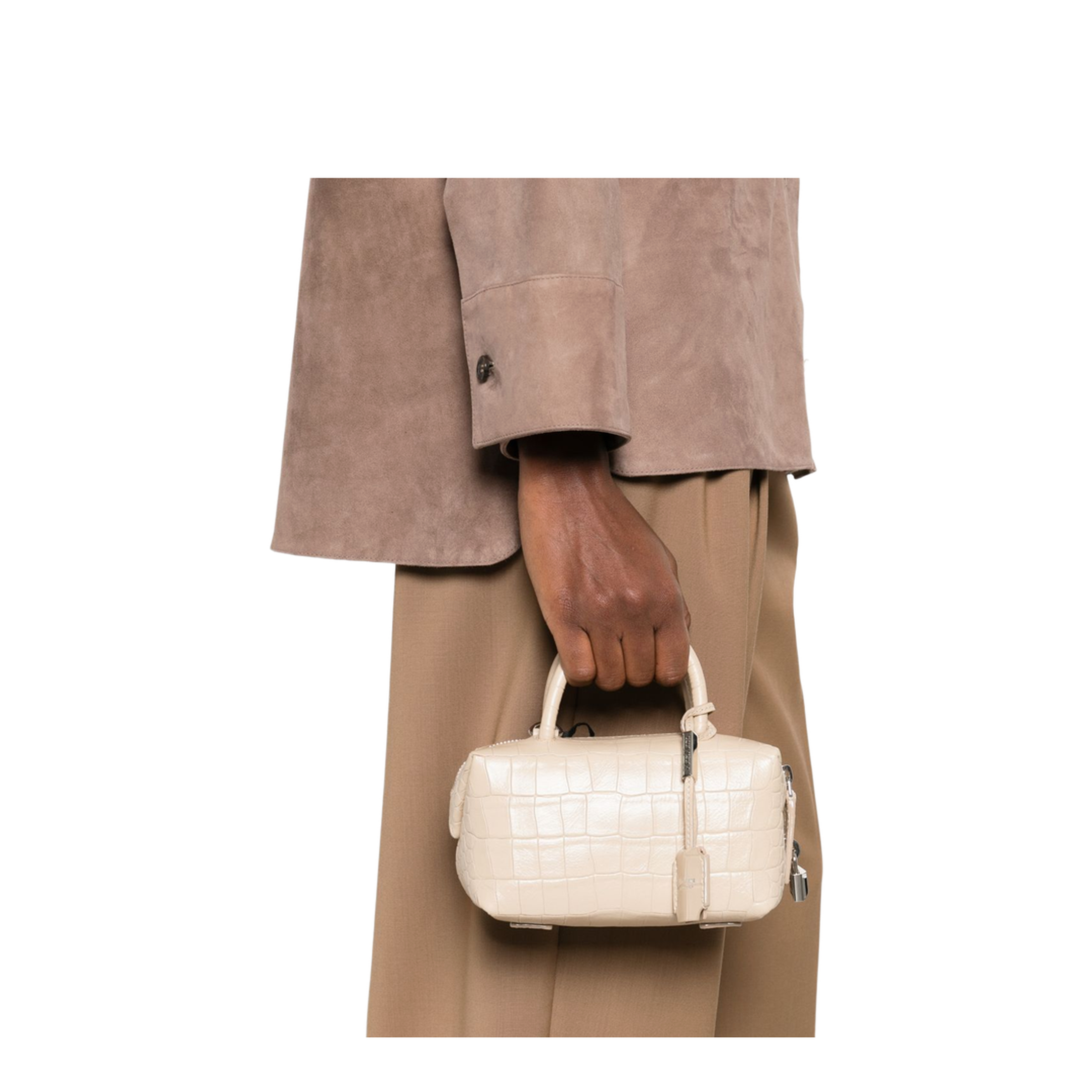 Boston Leather Handbag - Beige - Image 5
