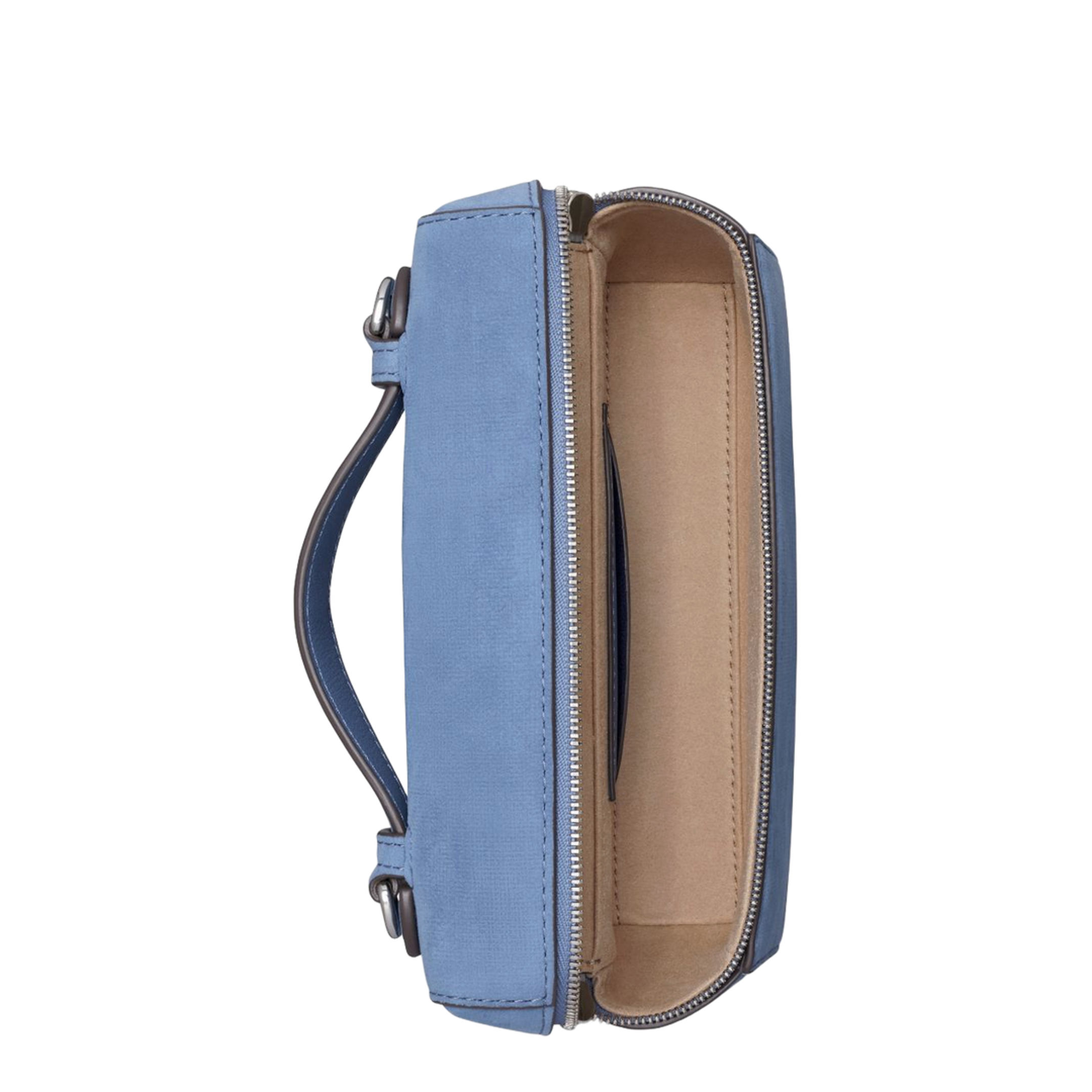 Romy Slim Nubuck Top Handle Crossbody - Soft Blue - Image 6