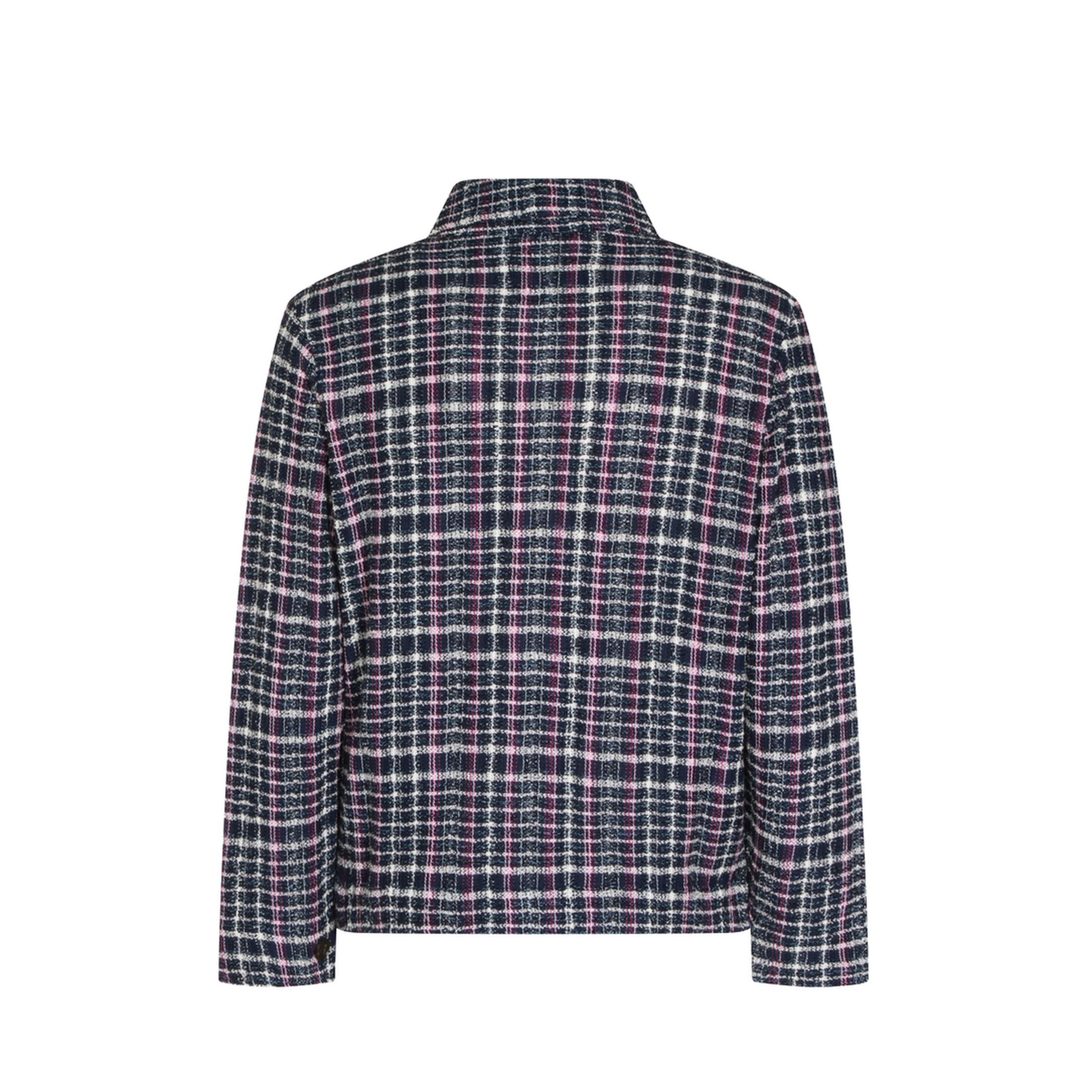 Check Motif Knitted Jacket Multicolor - Image 3