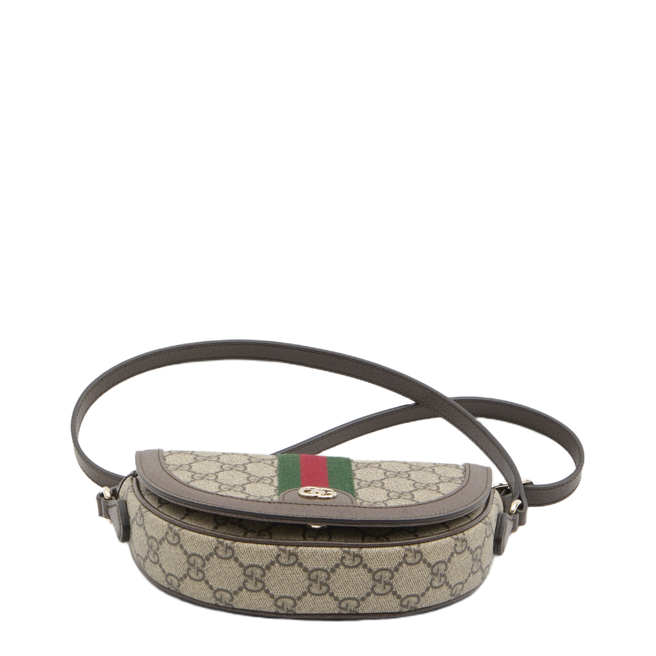 Ophidia Small GG Monogram Coated Fabric Shoulder Bag - Beige and Dark Brown - Image 3