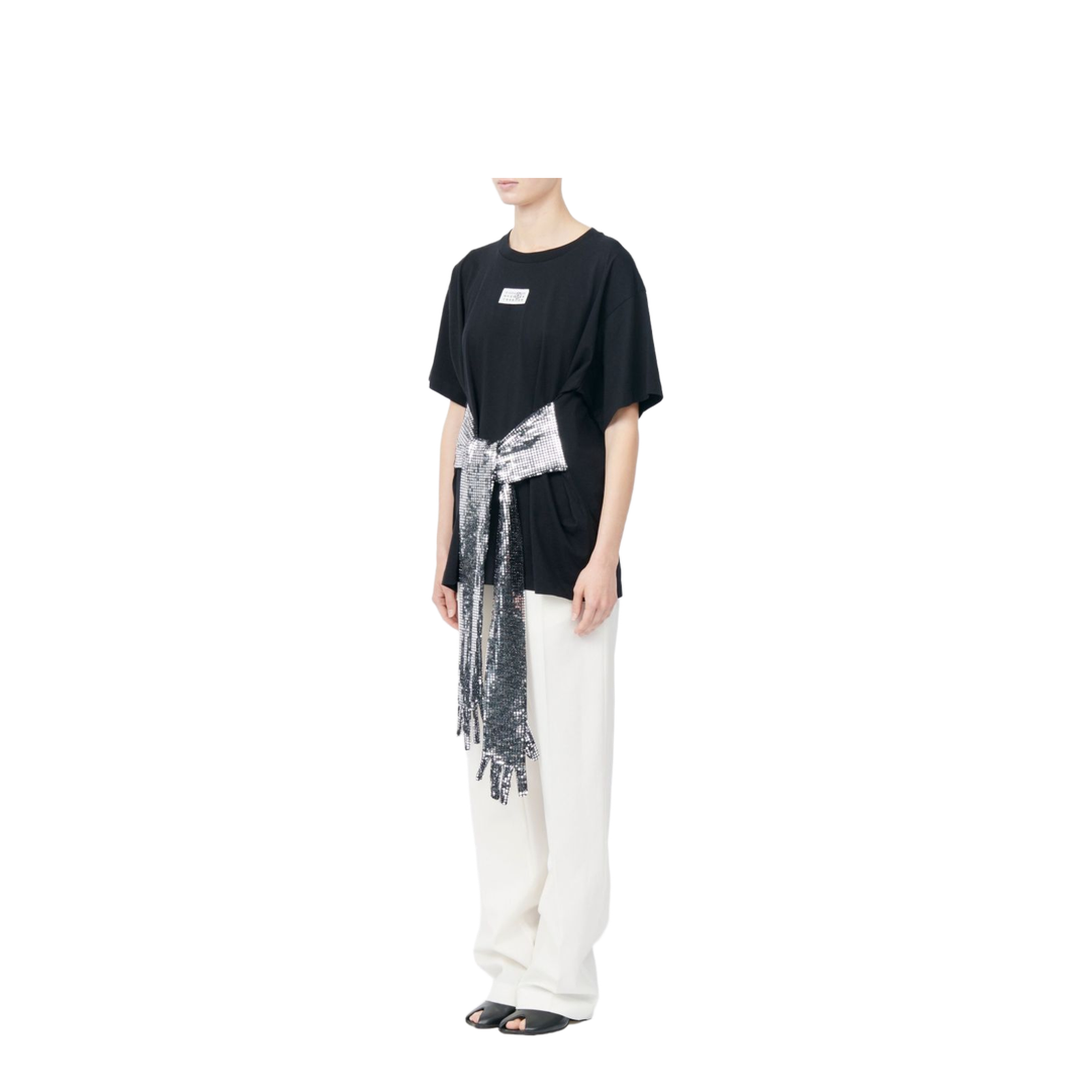 Black Cotton T-Shirt with Gloves - Image 5
