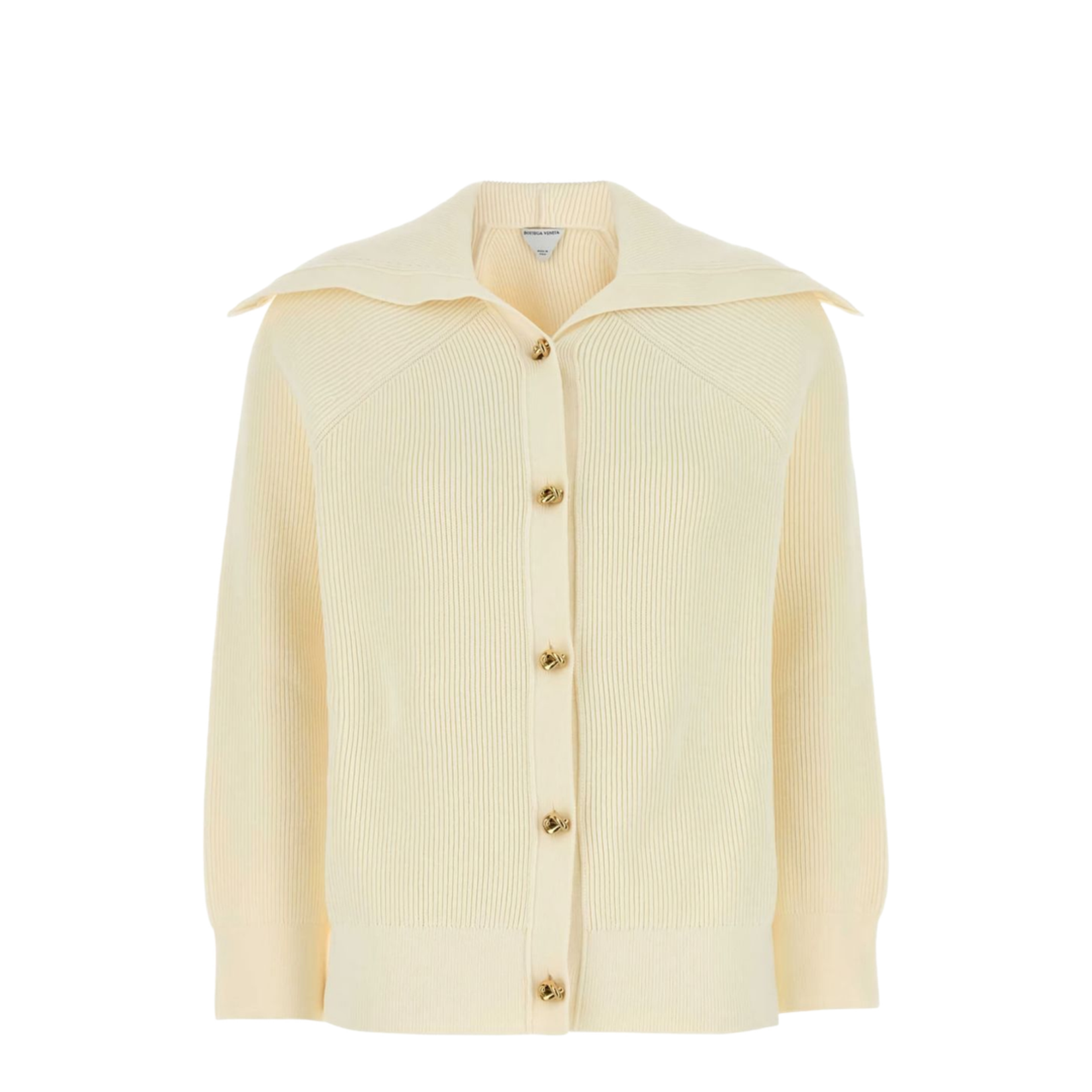 Cotton Rib Cardigan in Chalk - Image 1