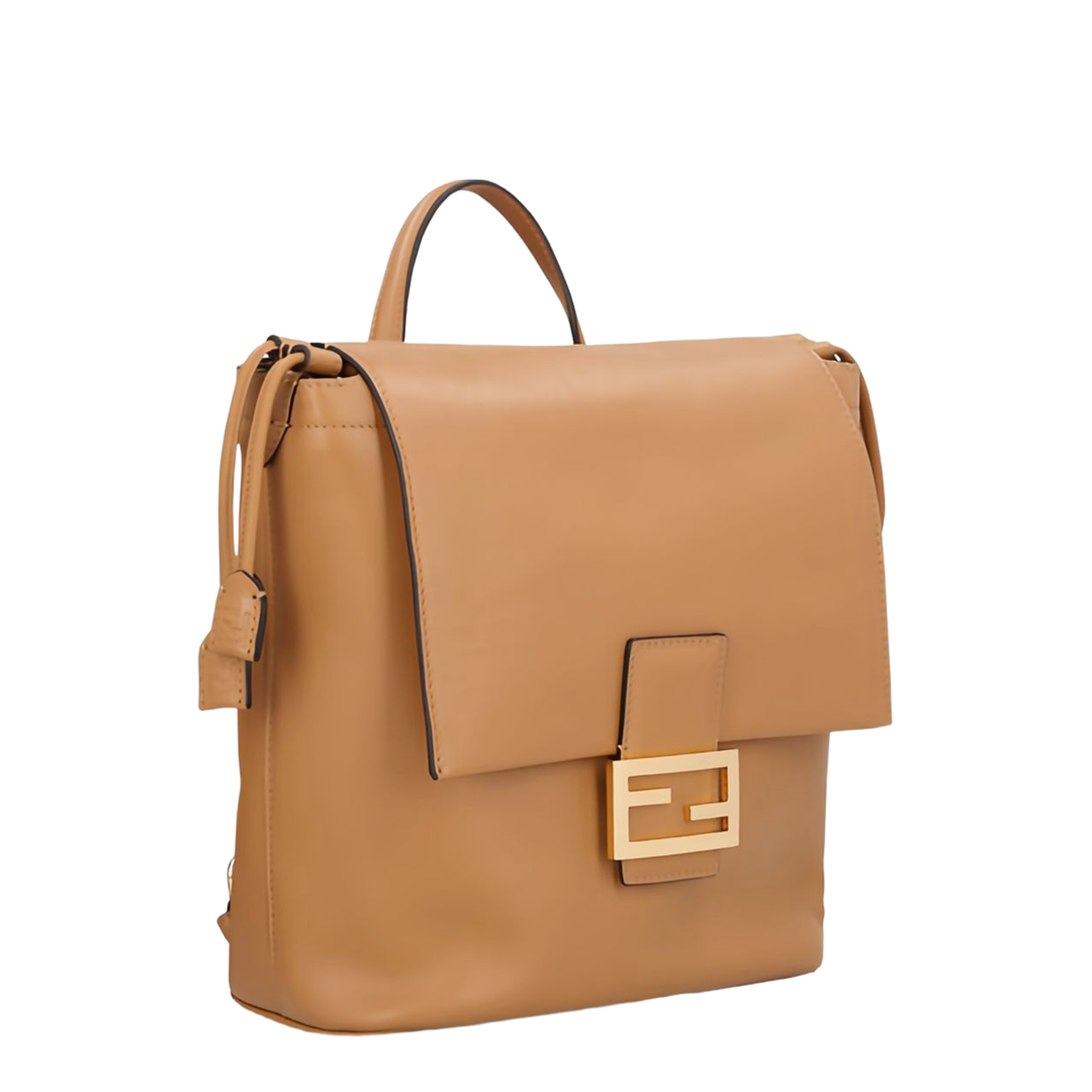 Leather Backpack Beige - Image 2