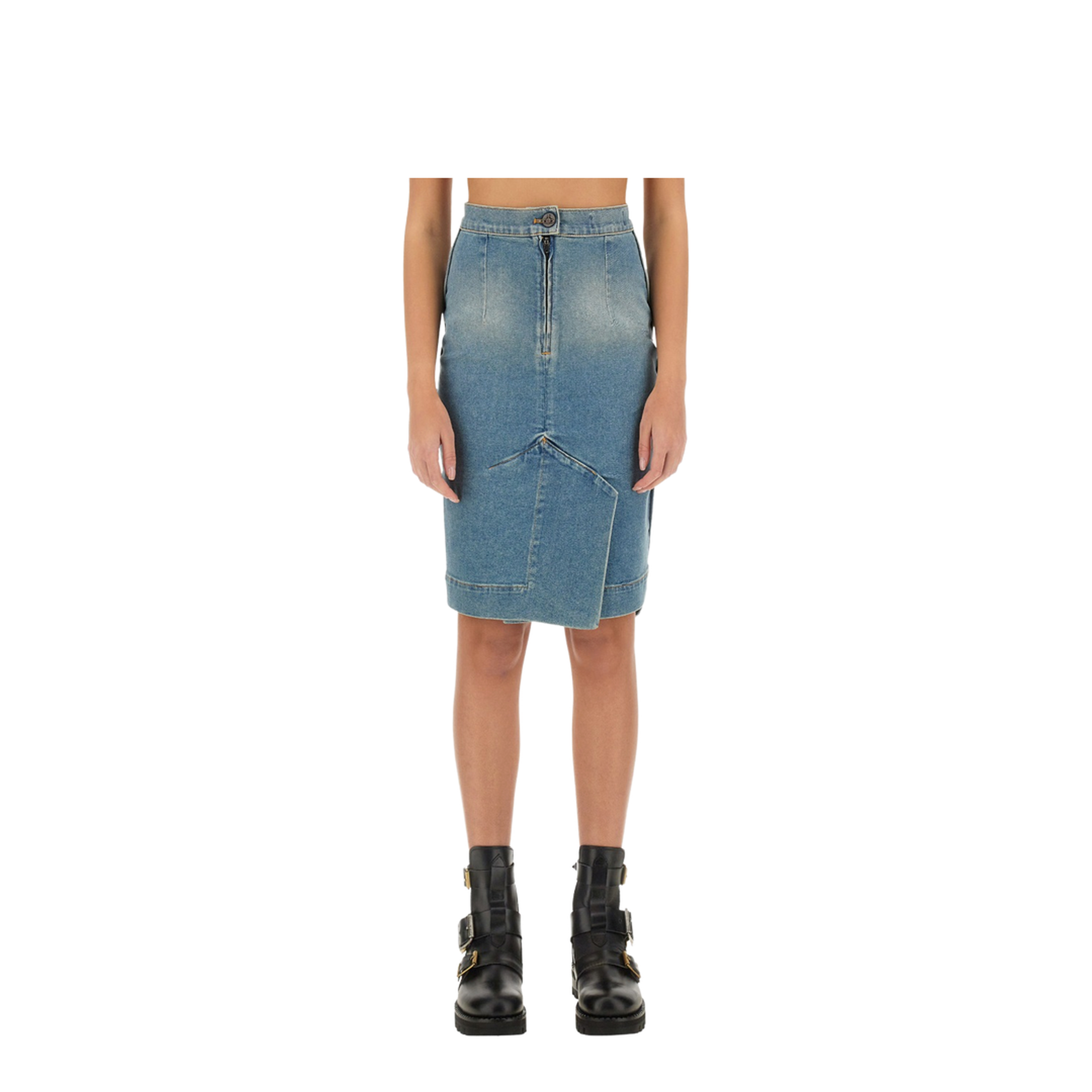 Denim Midi Skirt - Image 1