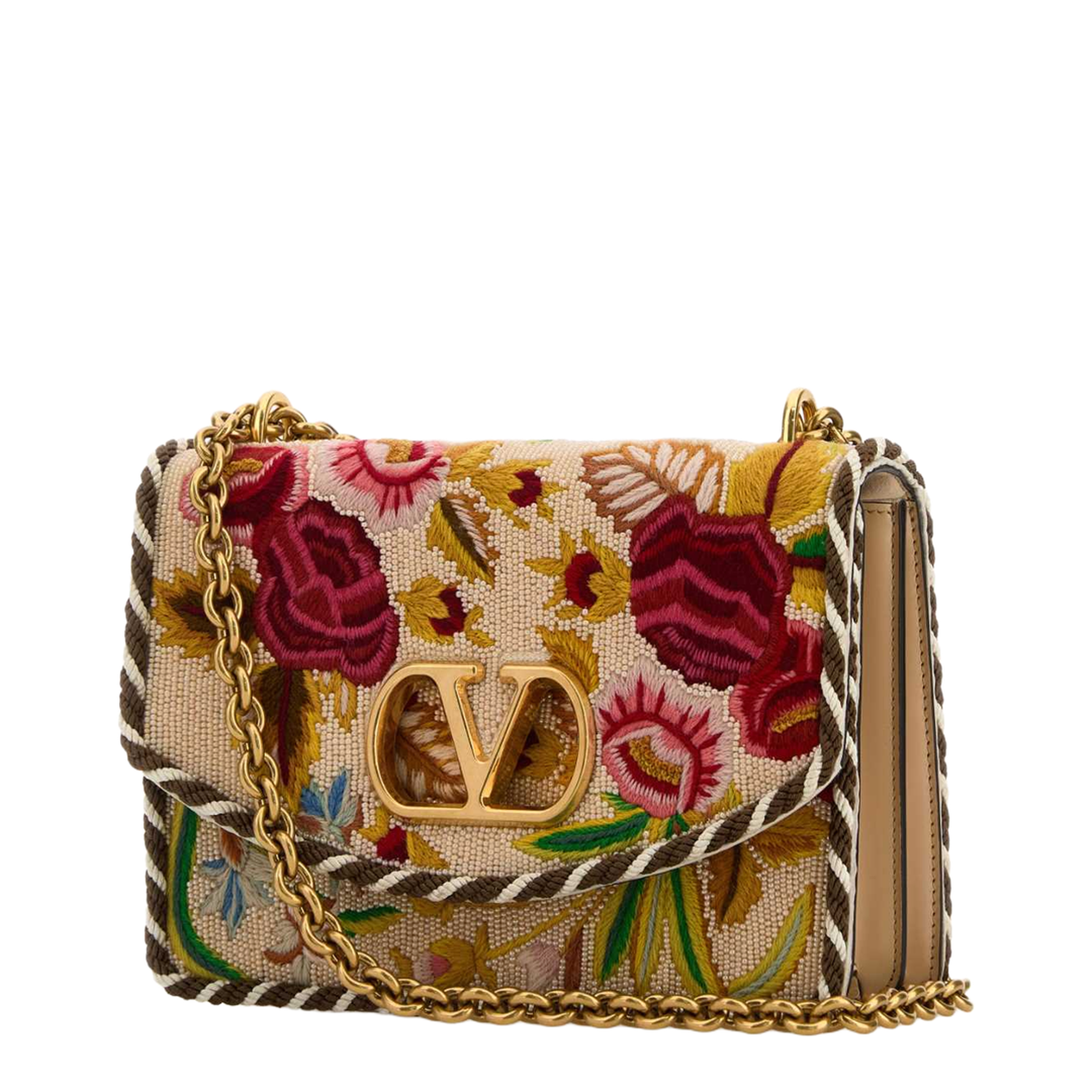 Embroidered Fabric Vain Shoulder Bag - Image 2