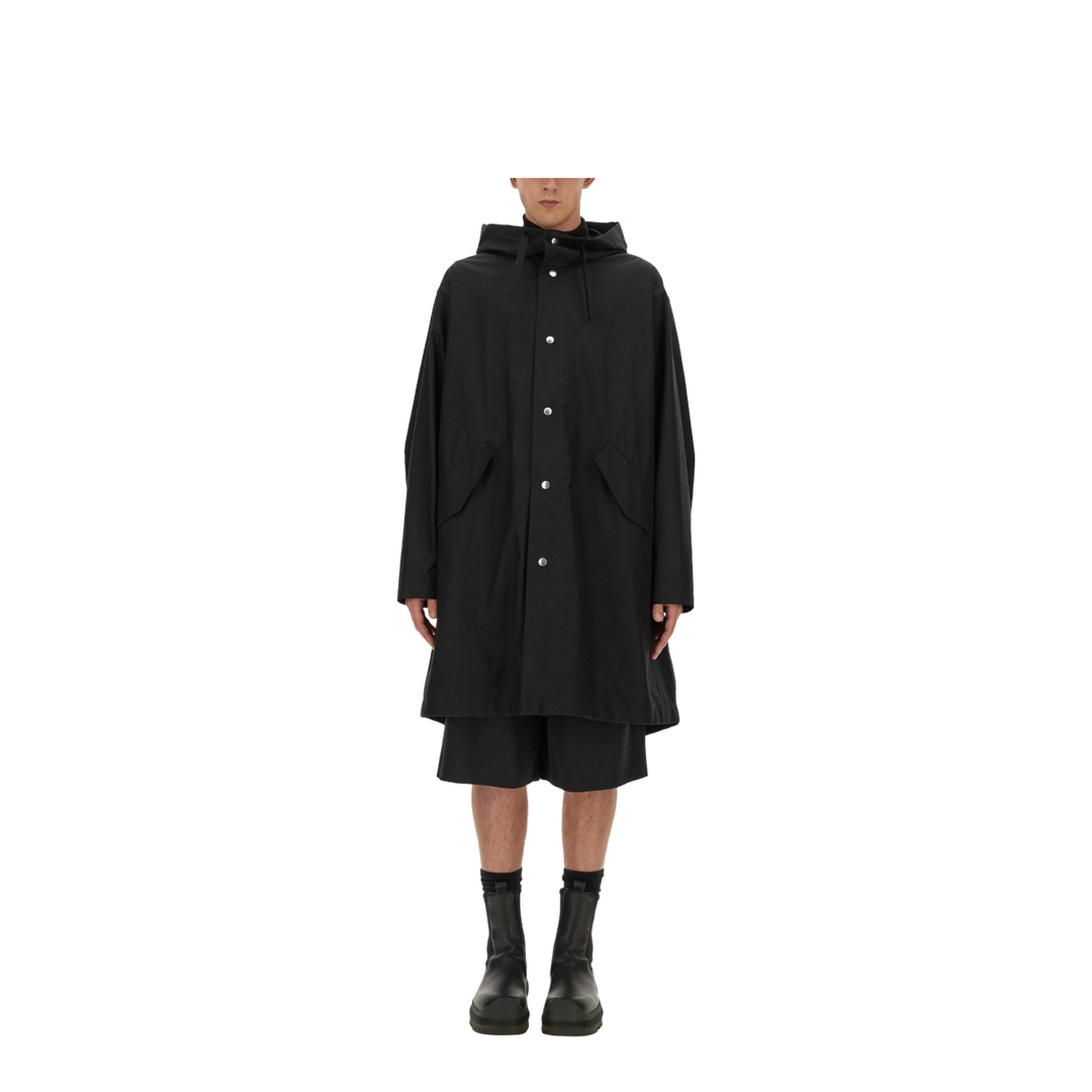 Big Logo Long Jacket - Black - Image 1