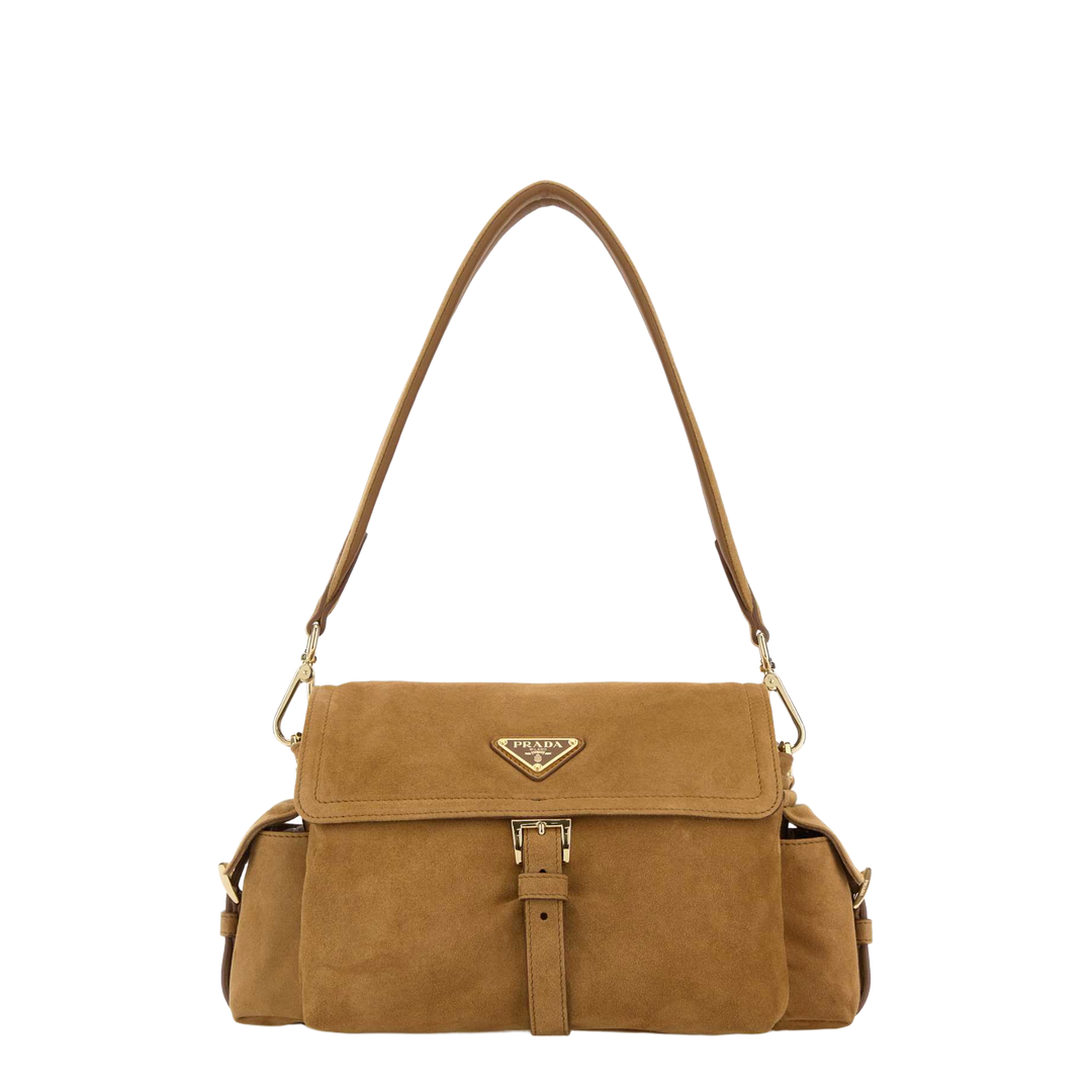 Explore Medium Suede Shoulder Bag - Cannella - Image 3