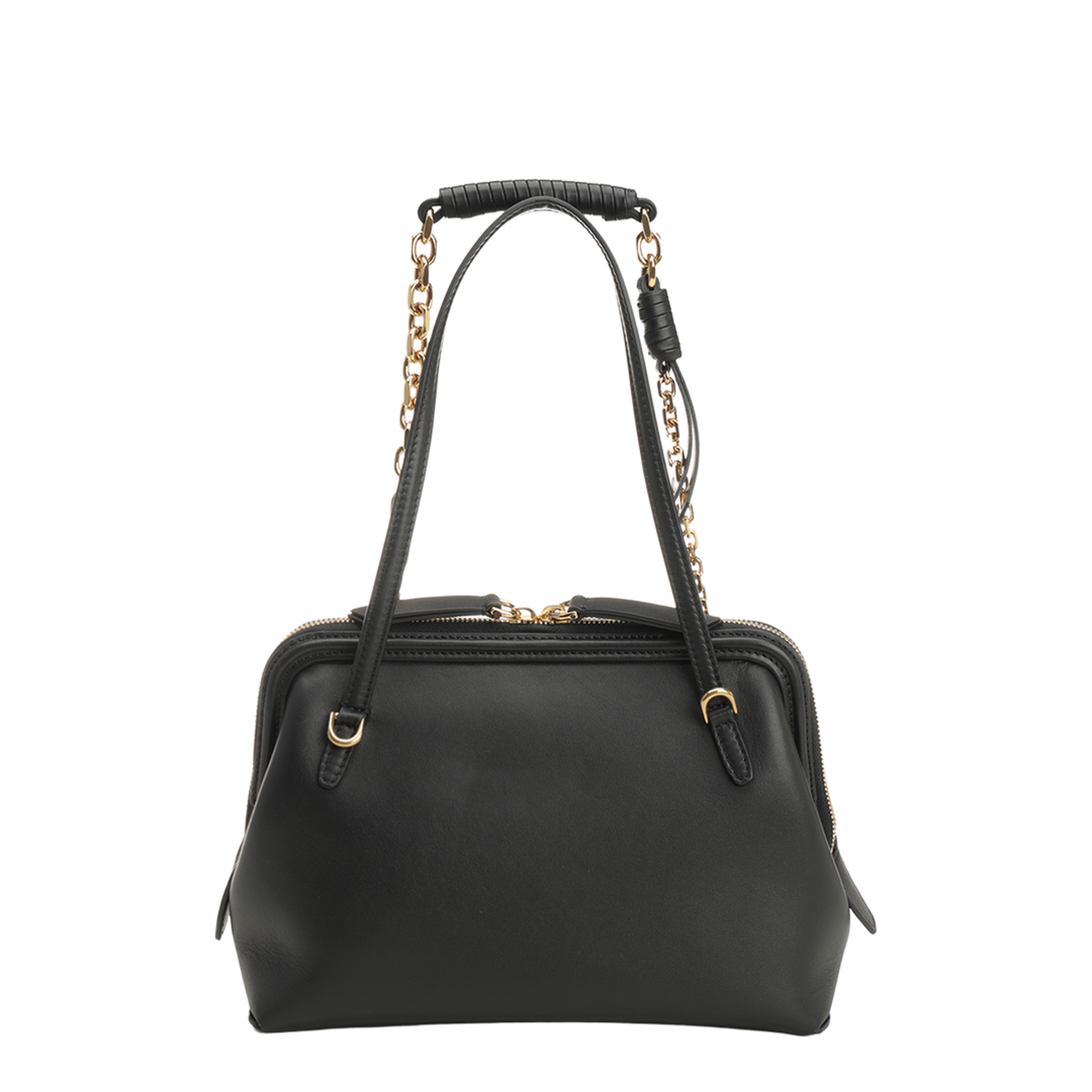 Doc Small Leather Shoulder Bag - Black - Image 3