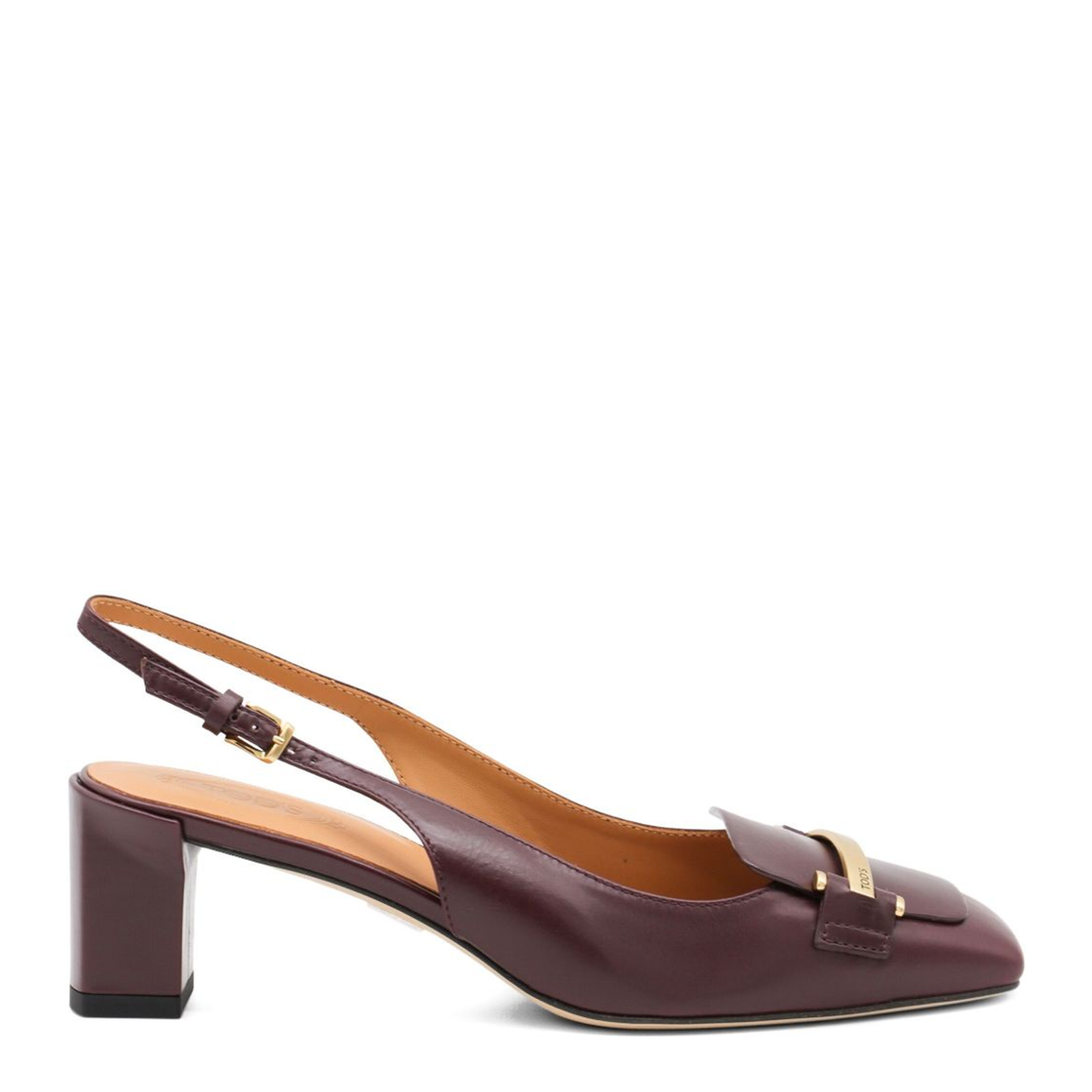 Brown 50Mm Slingback-Bar Pumps - Image 1