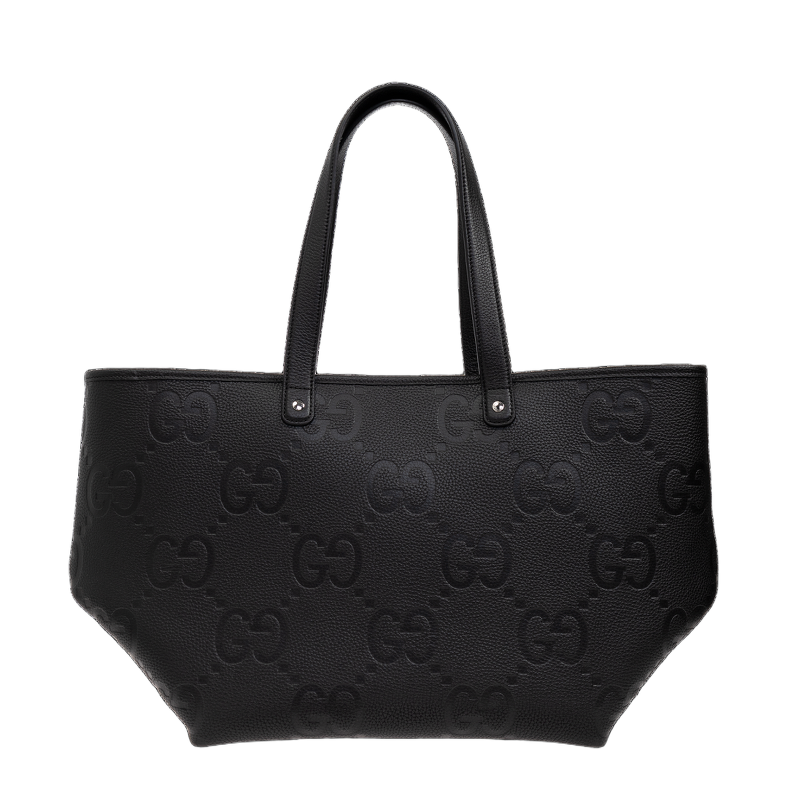 Black Leather Shopping Bag - Image 2