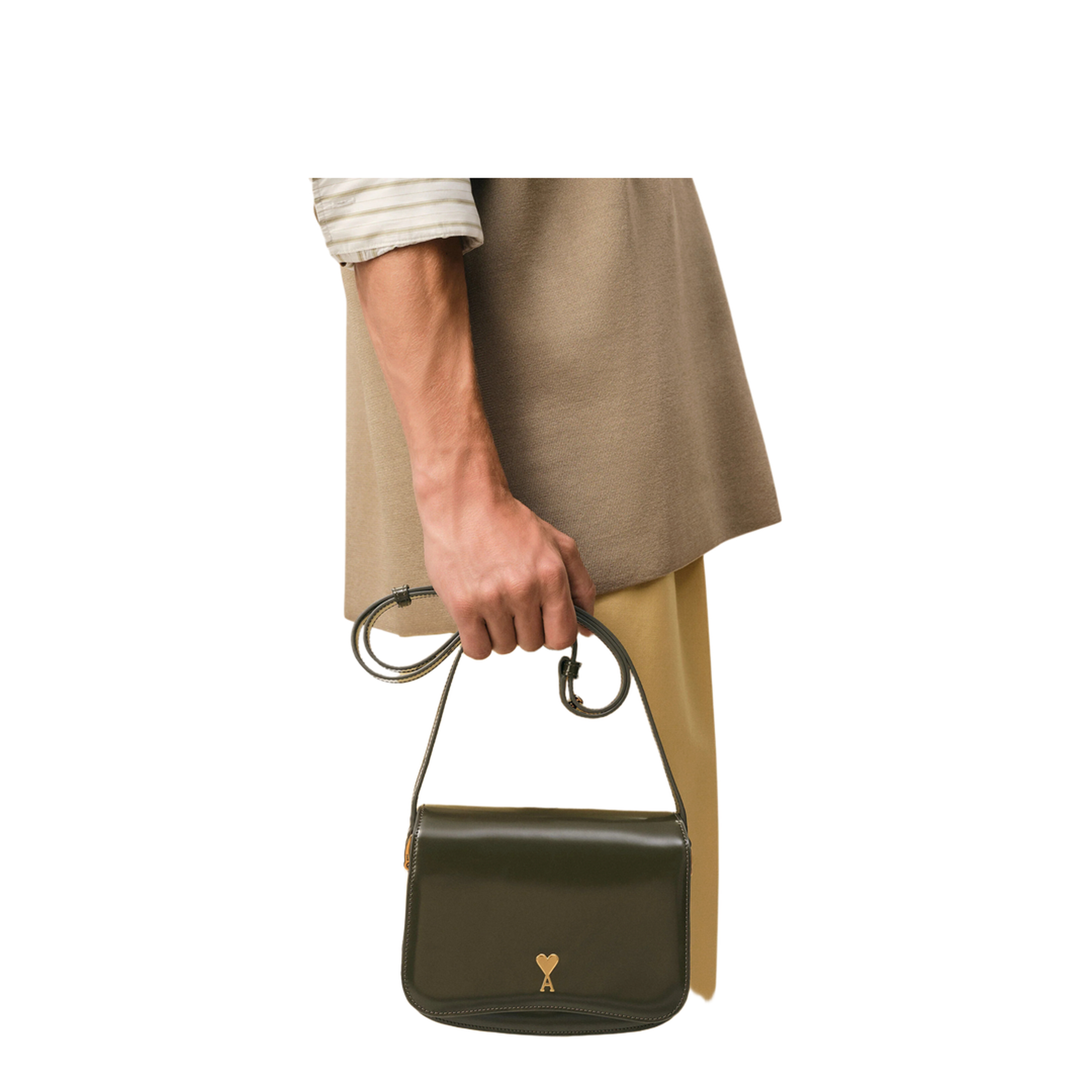 Dark Khaki Green Cow Leather Bag - Image 4