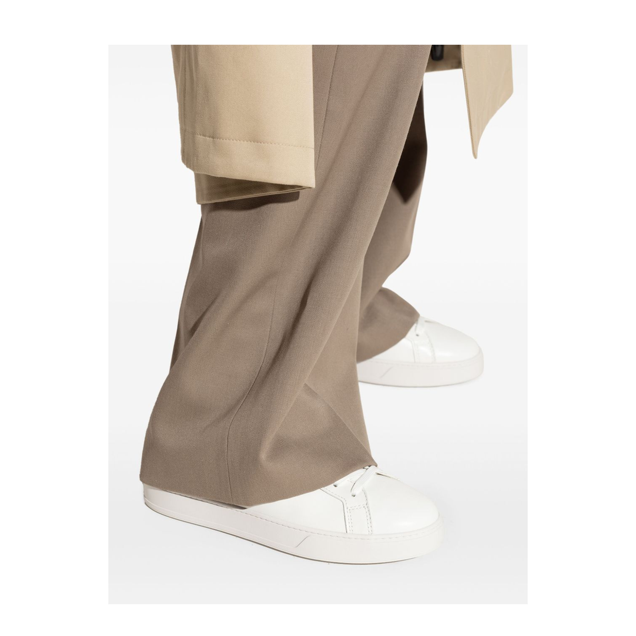 White Front Lace-Up Fastening Round Toe Flat Sole - Image 6