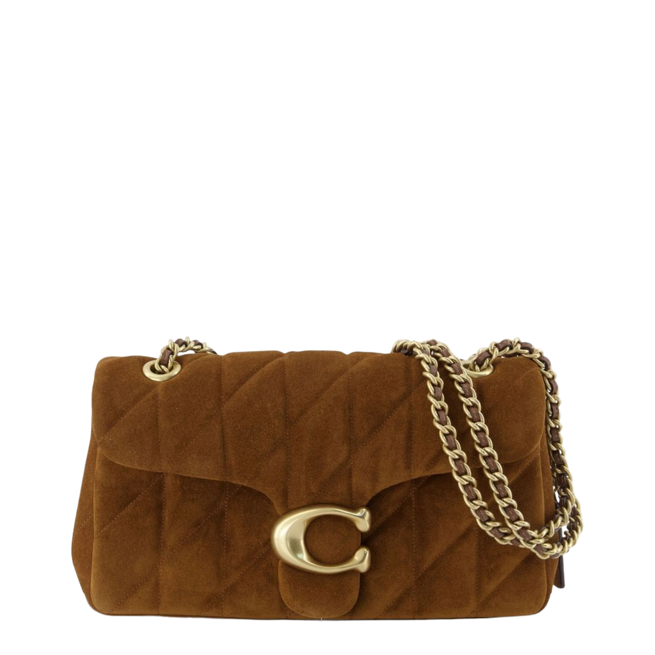 Tabby 26 Suede and Smooth Leather Shoulder Bag - Warm Brown - Image 1