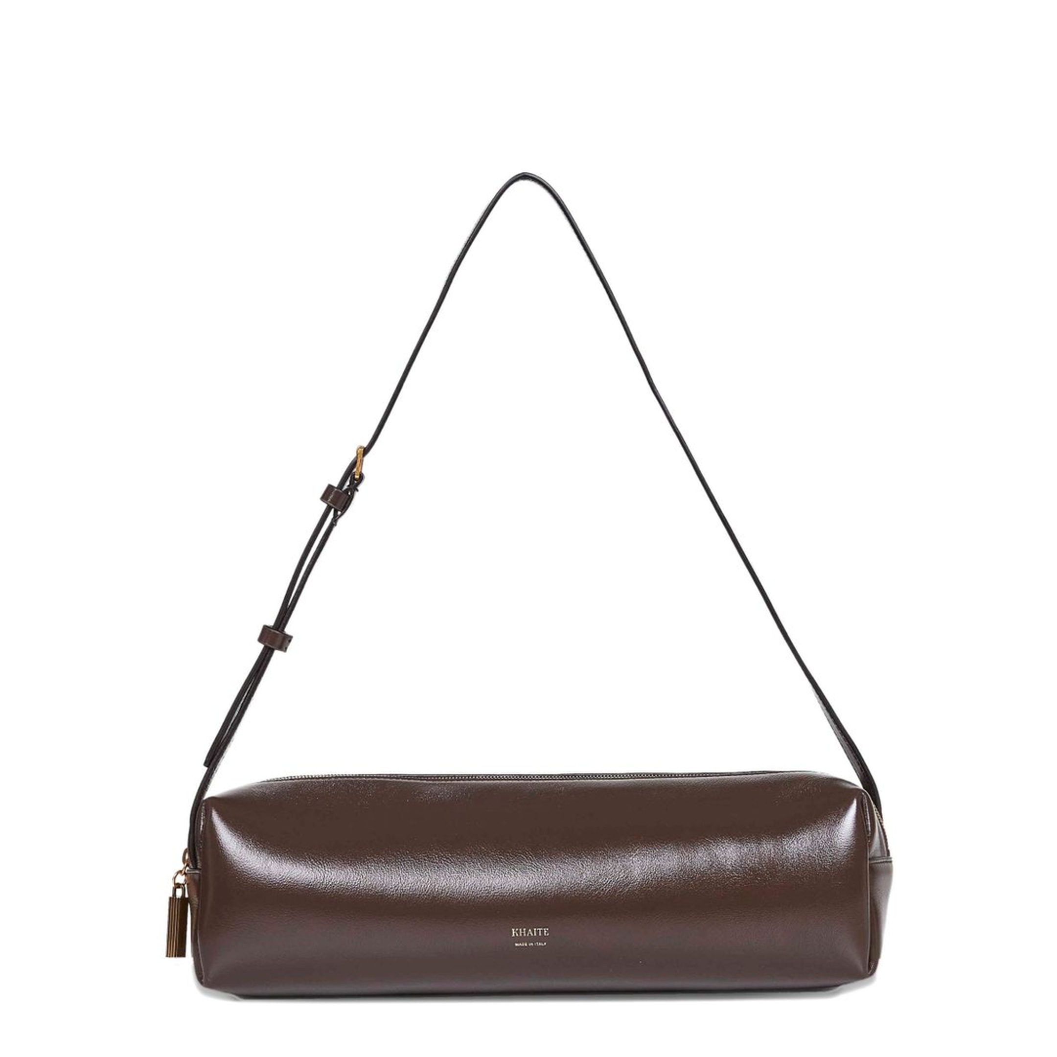 Kye Medium Crackle Patent Shoulder Bag - Oxblood - Image 1