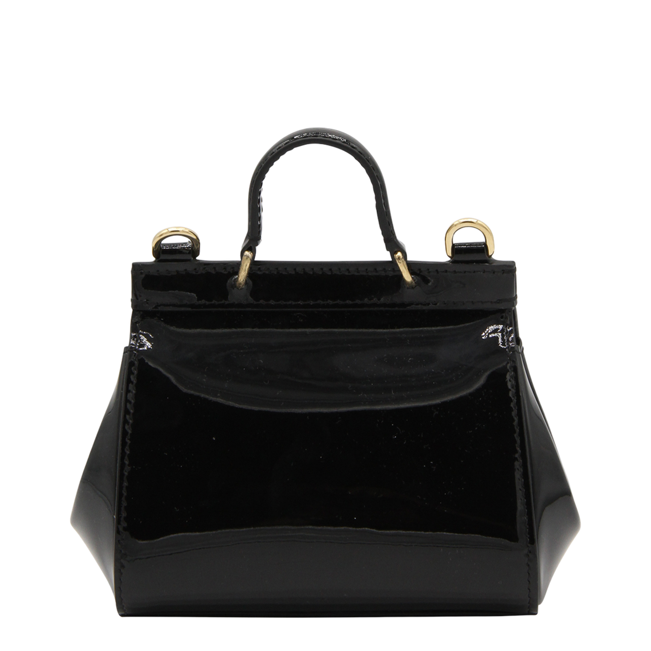 Sicily Mini Patent Leather Bag - Black - Image 3