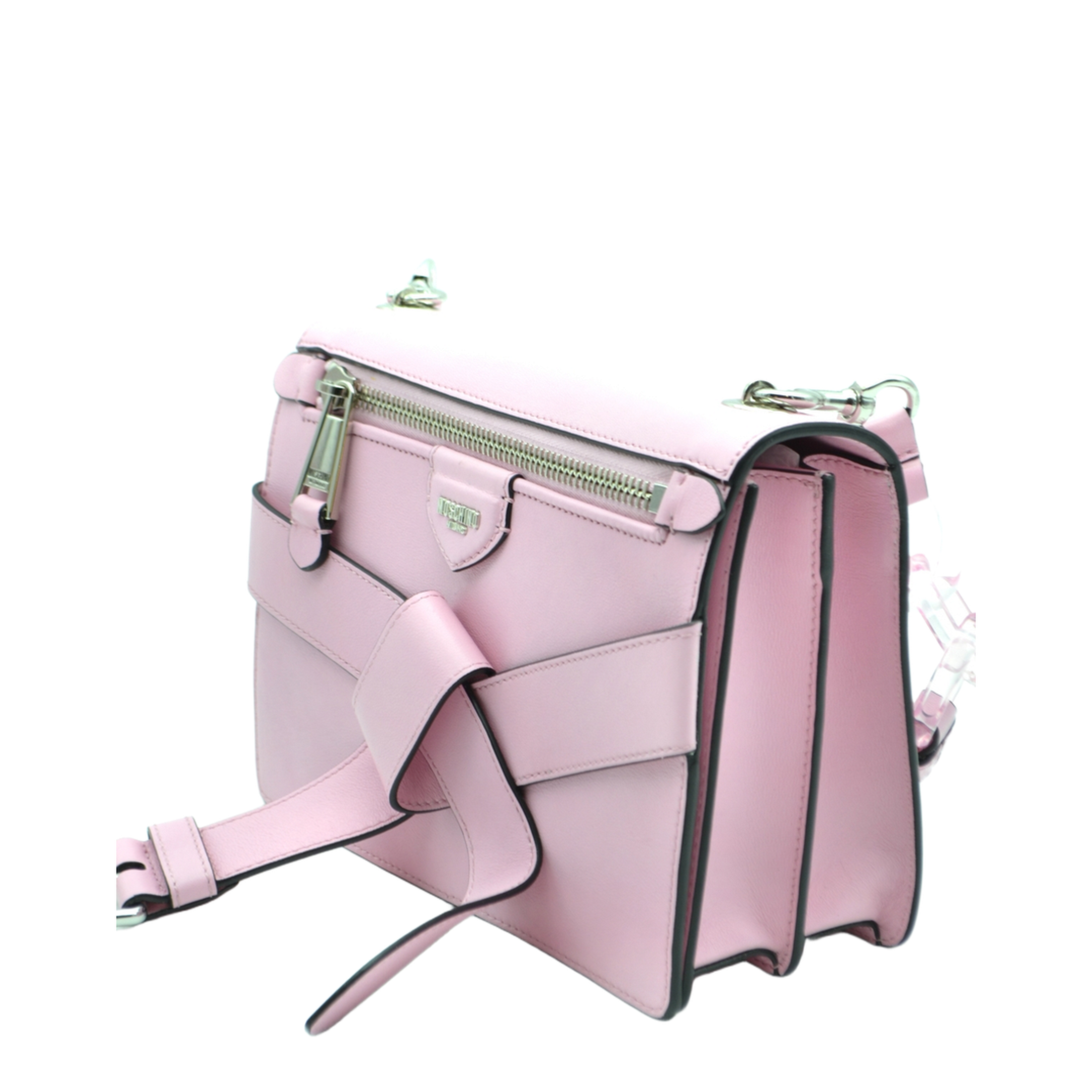 Tie Me Small Leather Hand Bag - Confetti pink - Image 2