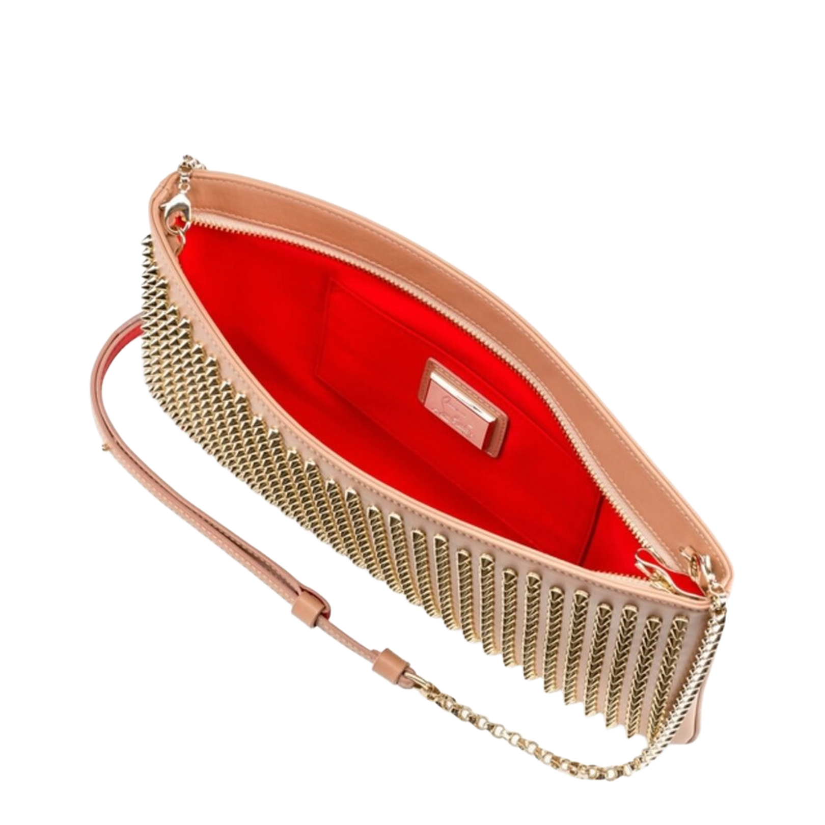 Nude Studded Shoulder Bag - Image 4