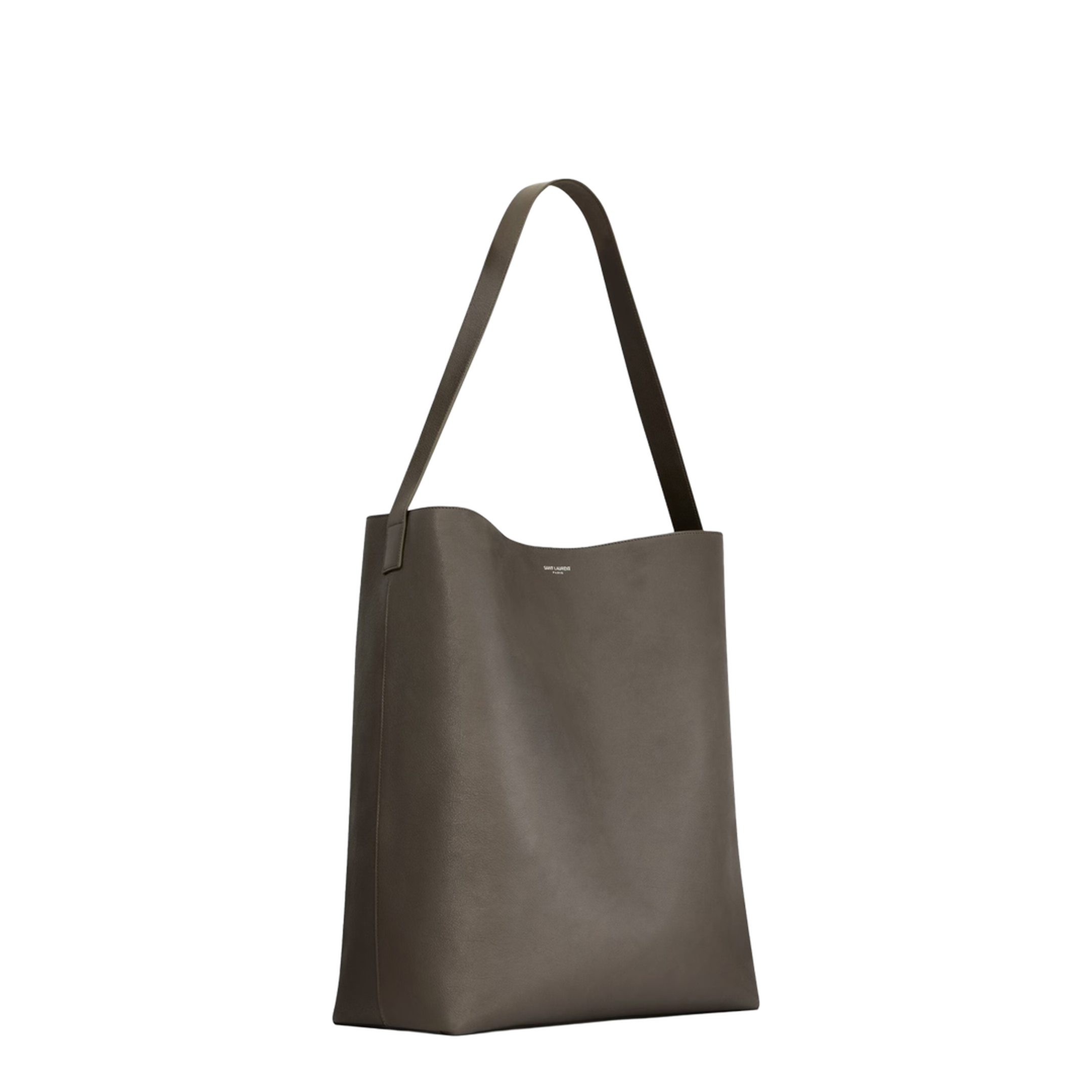 Bold Hobo Bag in Leather in Grey & Silver - Image 4