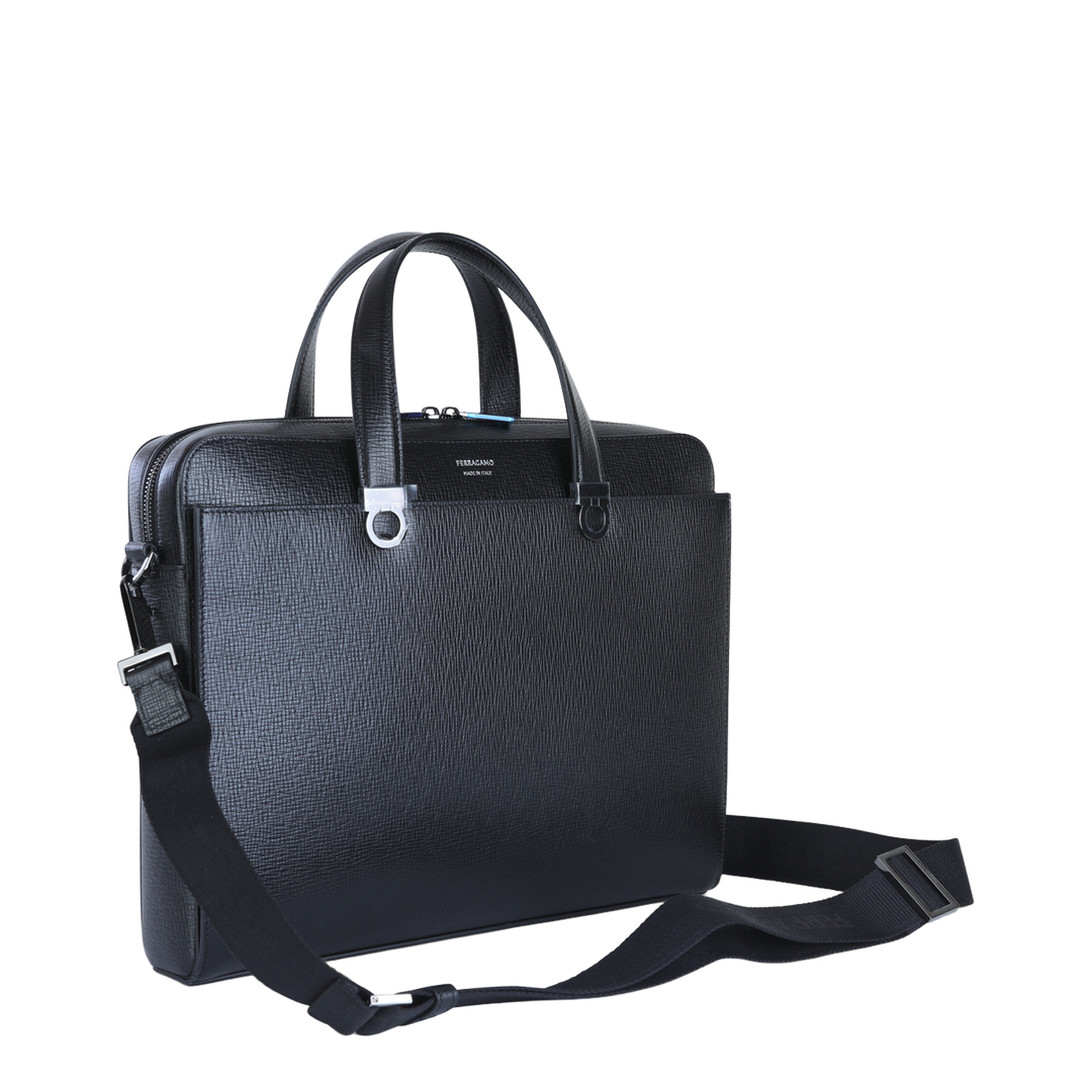 Gancini Trading Hammered Calfskin Briefcase - Black - Image 4