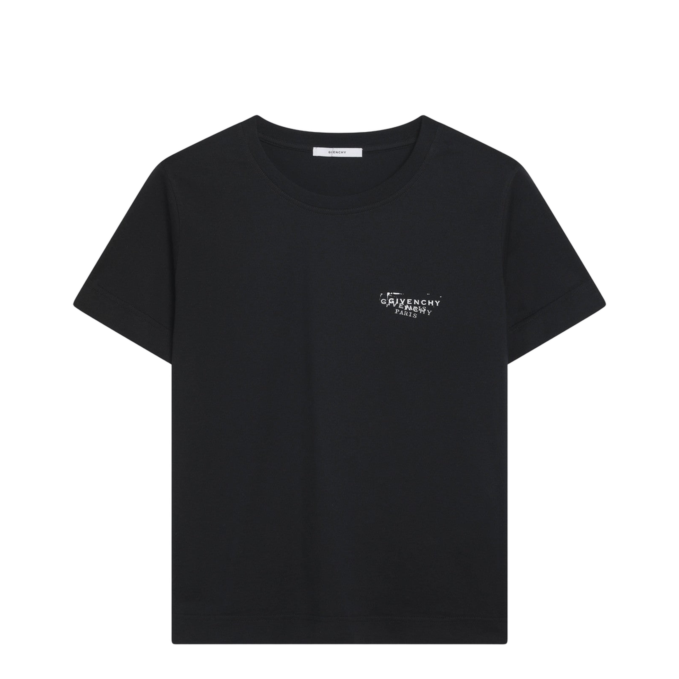 Black T-shirt with Stamp Print - Image 1