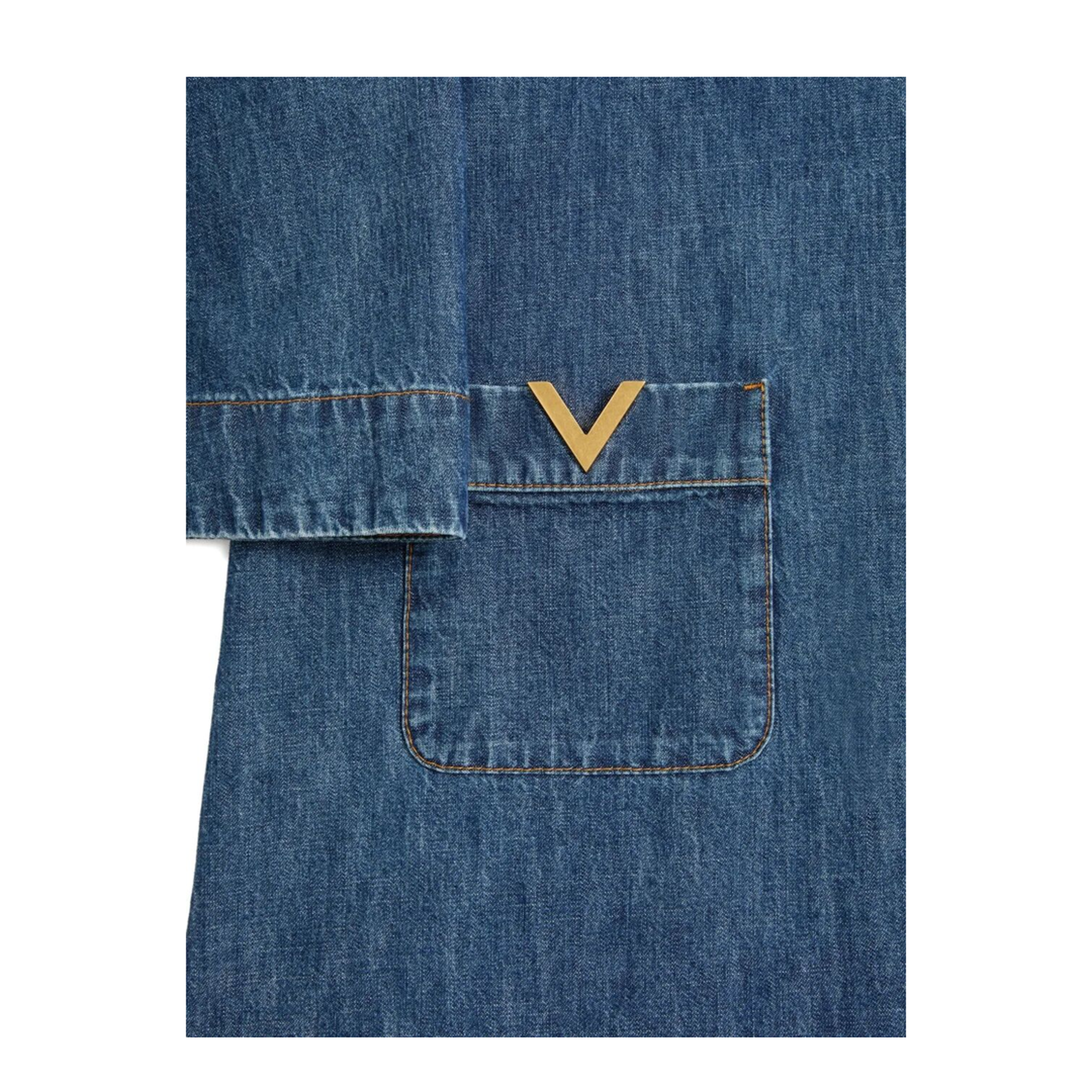 V-Neck Denim Minidress - Image 6