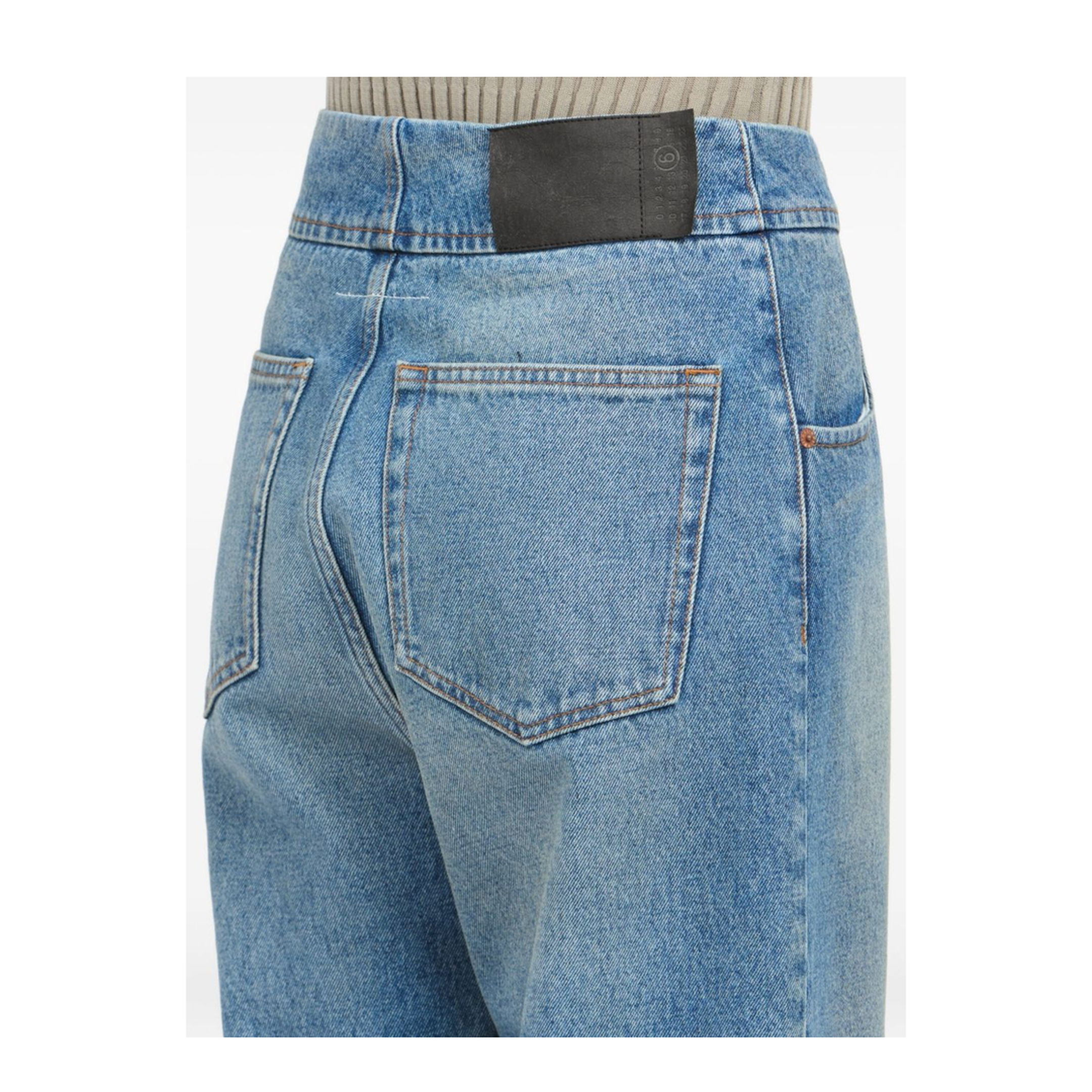 Straight Leg Cotton Denim Jeans - Image 4
