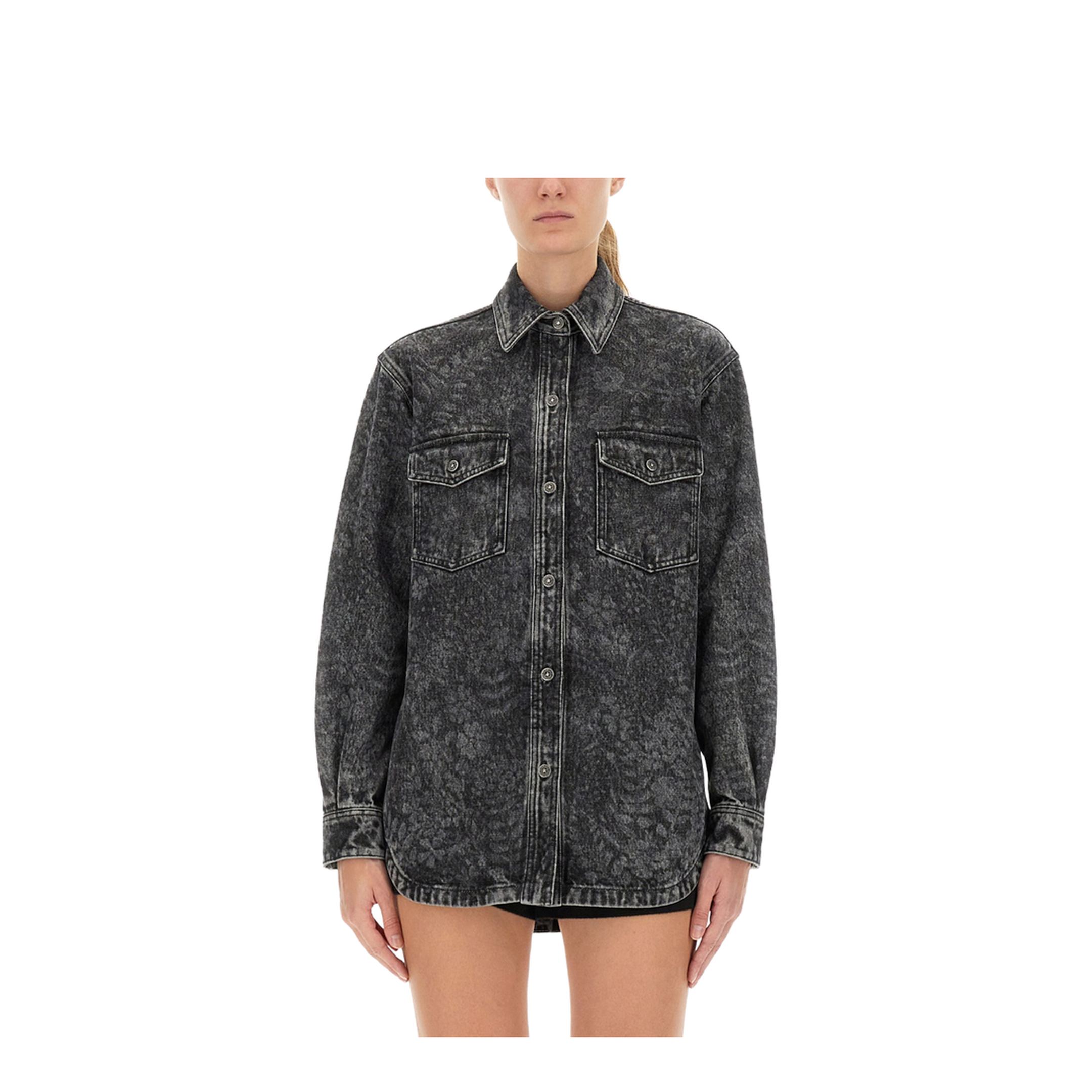 Ollie Boyfriends Shirt with Laser Flowers - Image 1