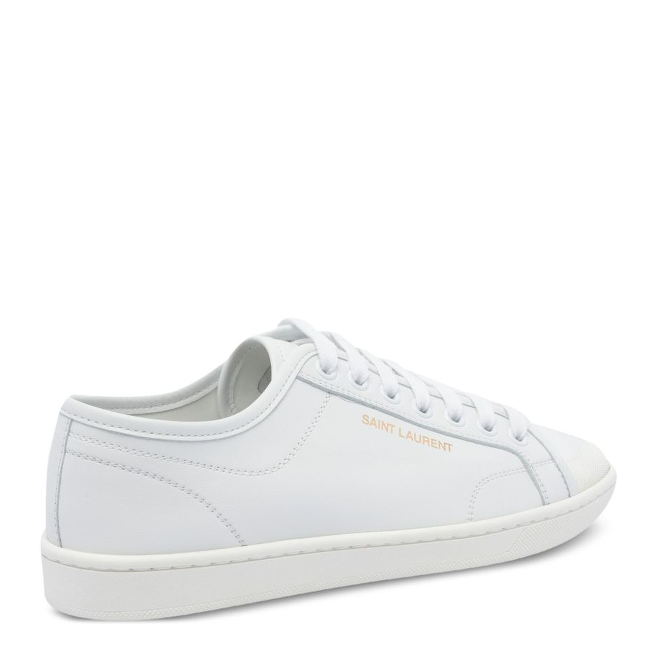 Gym Sneakers in Smooth Leather in White - Image 4