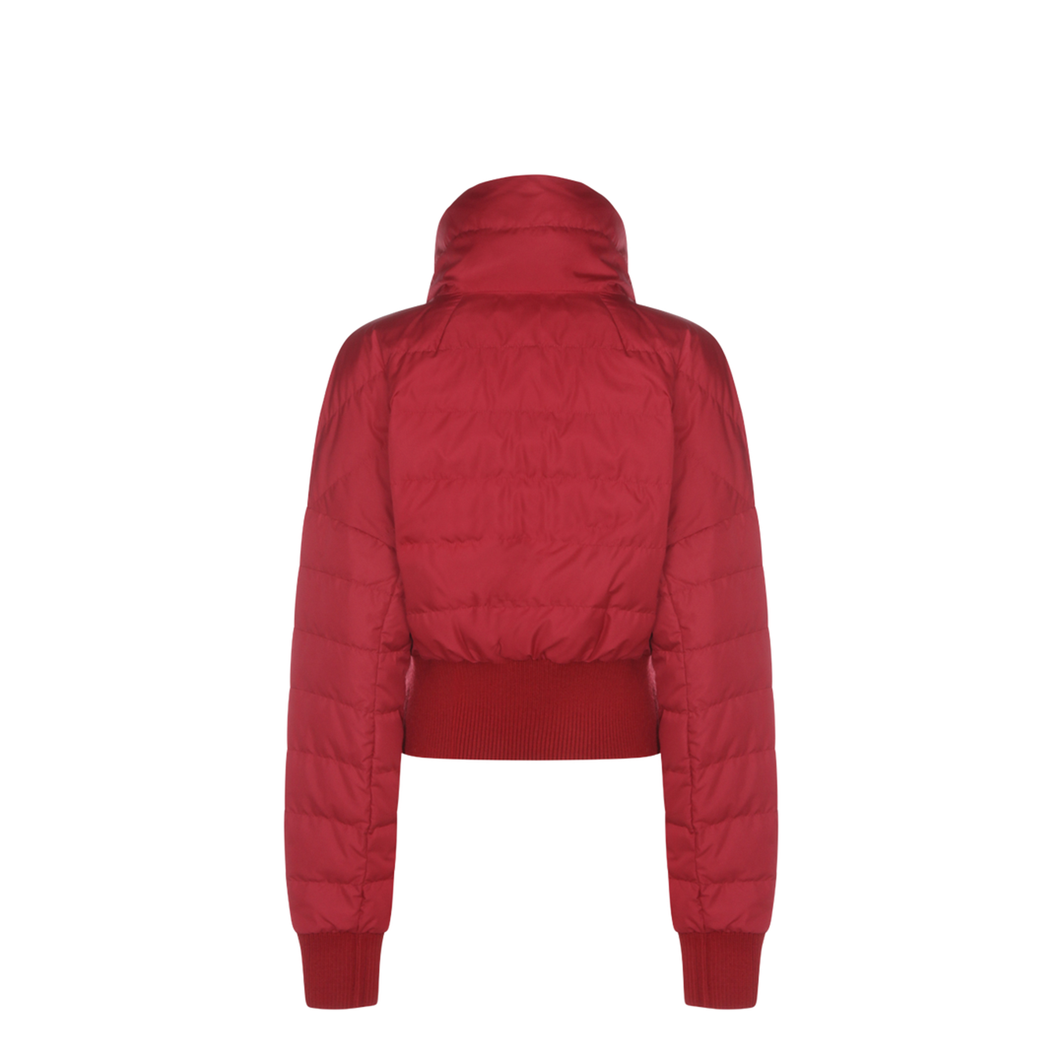 Cropped Down Jacket - Berry Red - Image 3