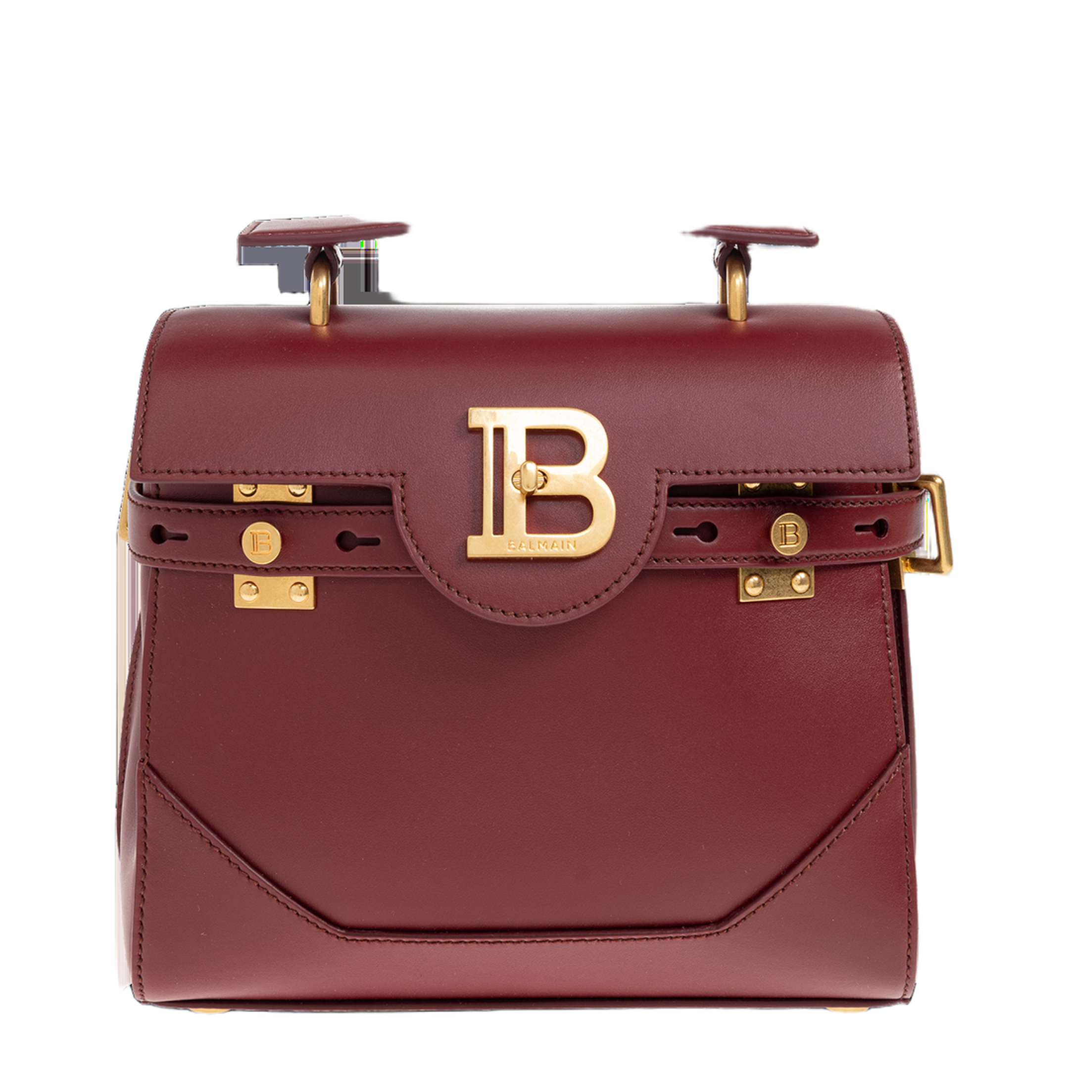B-Buzz Medium Calf Leather Tote - Burgundy - Image 1