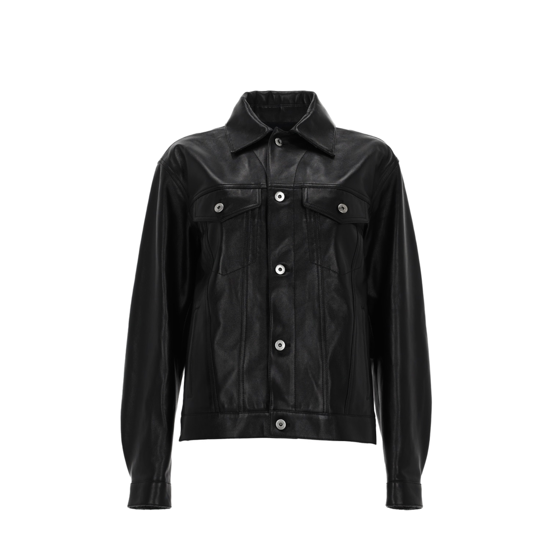 Black Nappa Leather Jacket With Intrecciato Leather Bandana - Image 1