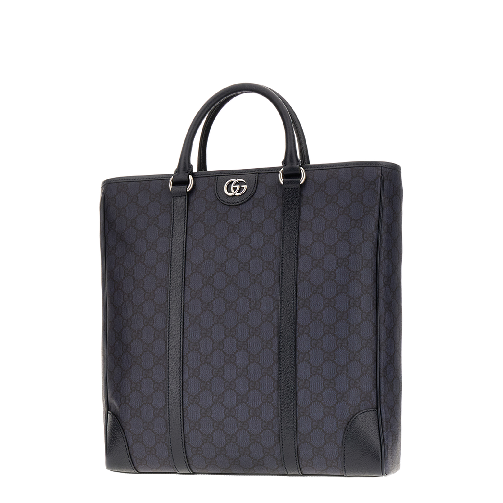 Ophidia Medium GG Supreme Canvas Shopping Bag - Navy Blue and Black - Image 5