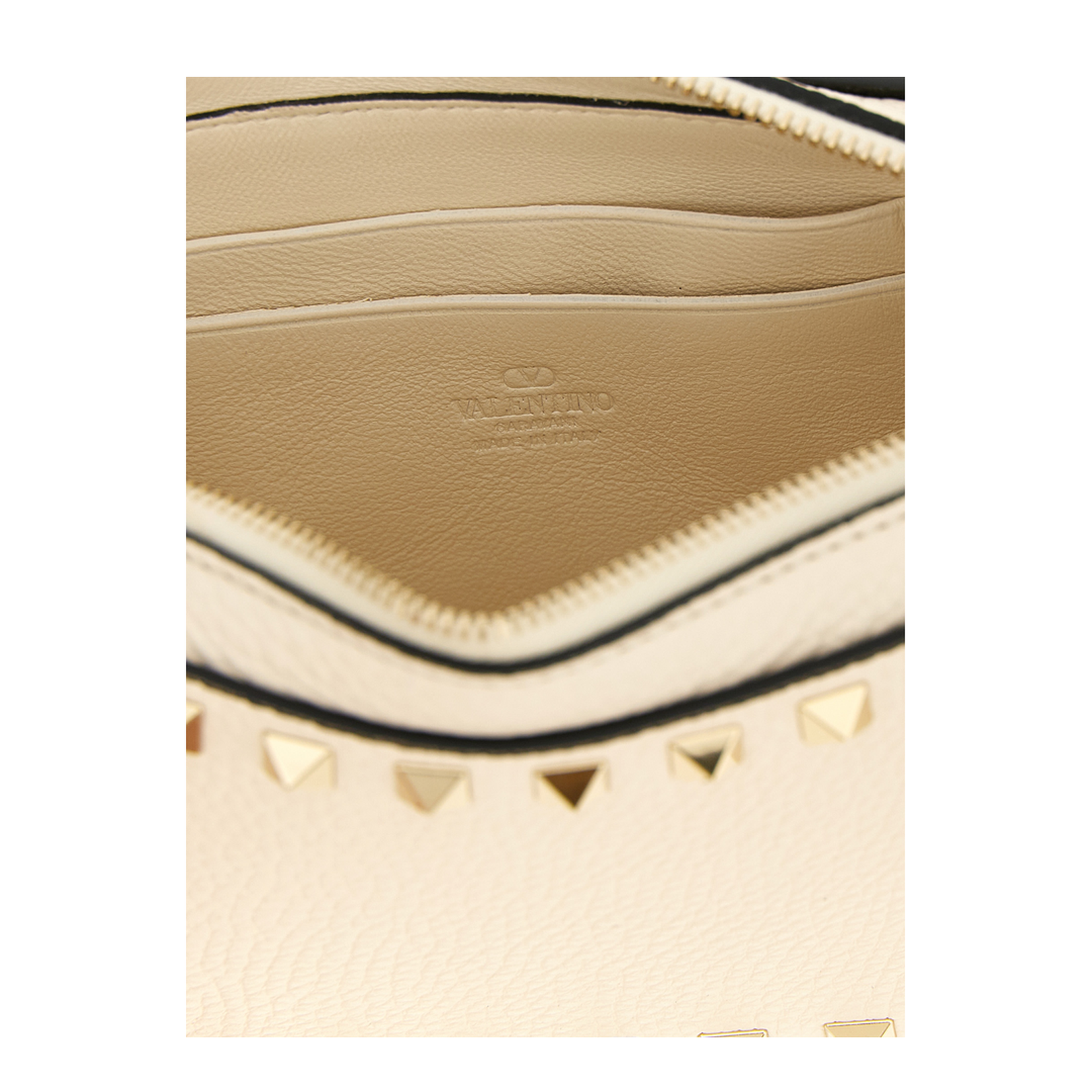 Rockstud Clutch Bag Leather White - Image 4